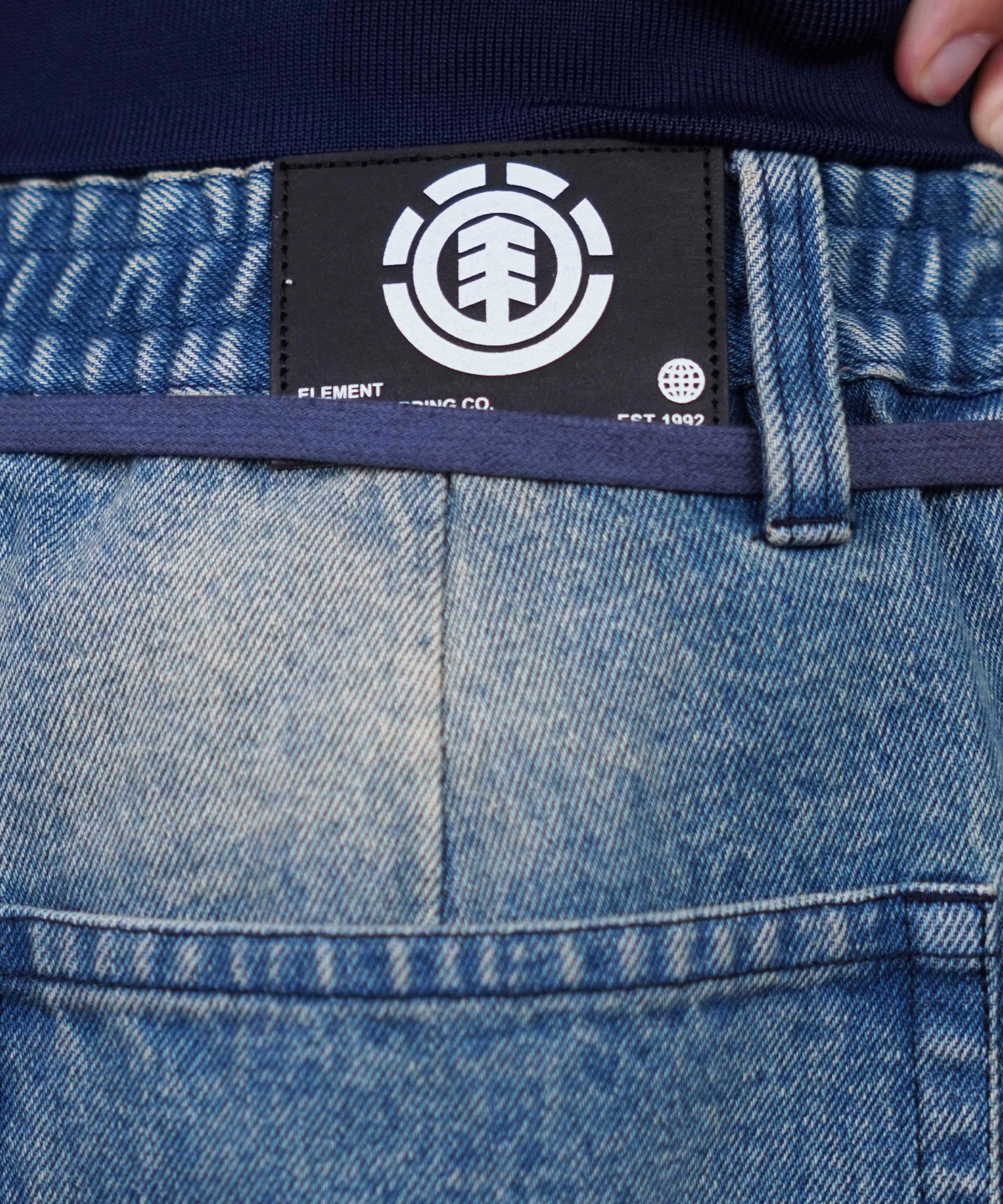 ELEMENT エレメント ロングパンツ デニム メンズ ロンパン ワイドシルエット ワンポイント セットアップ対応 BF021-704(BFAD-M)