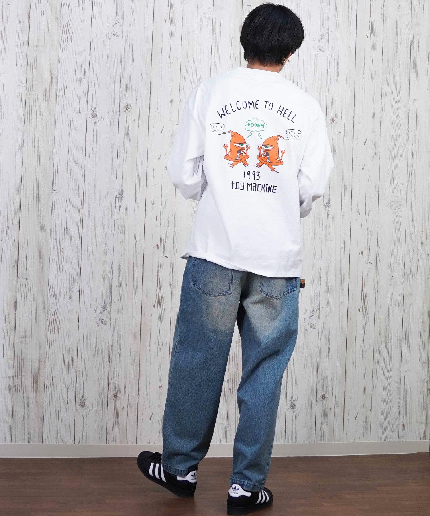 ELEMENT エレメント ロングパンツ デニム メンズ ロンパン ワイドシルエット ワンポイント セットアップ対応 BF021-704(BFAD-M)