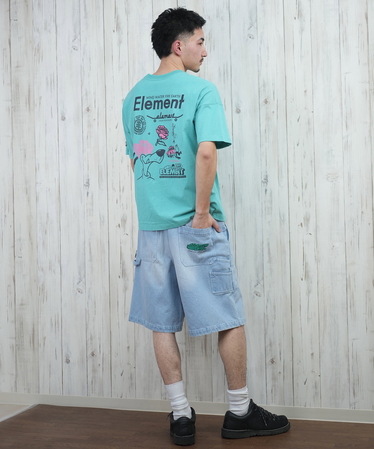 ELEMENT エレメント ショートパンツ メンズ デニムショーツ ダブルニーパンツ SHOD SHORTS HAMMER W W9 BF021-604(BFAD-M)