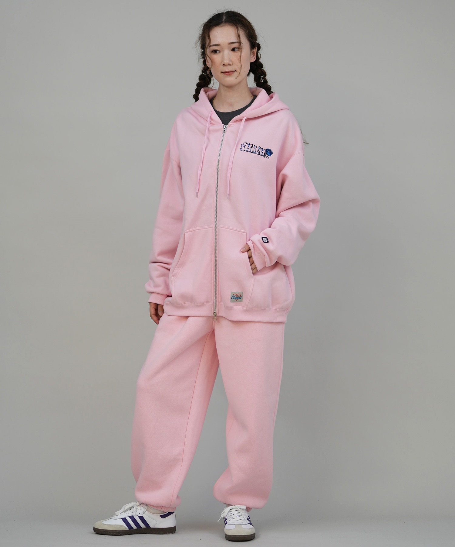 ELEMENT エレメント ジップアップ パーカー レディース バックプリント ESSENTIAL FULL ZIP W BF024-030(PNK-M)