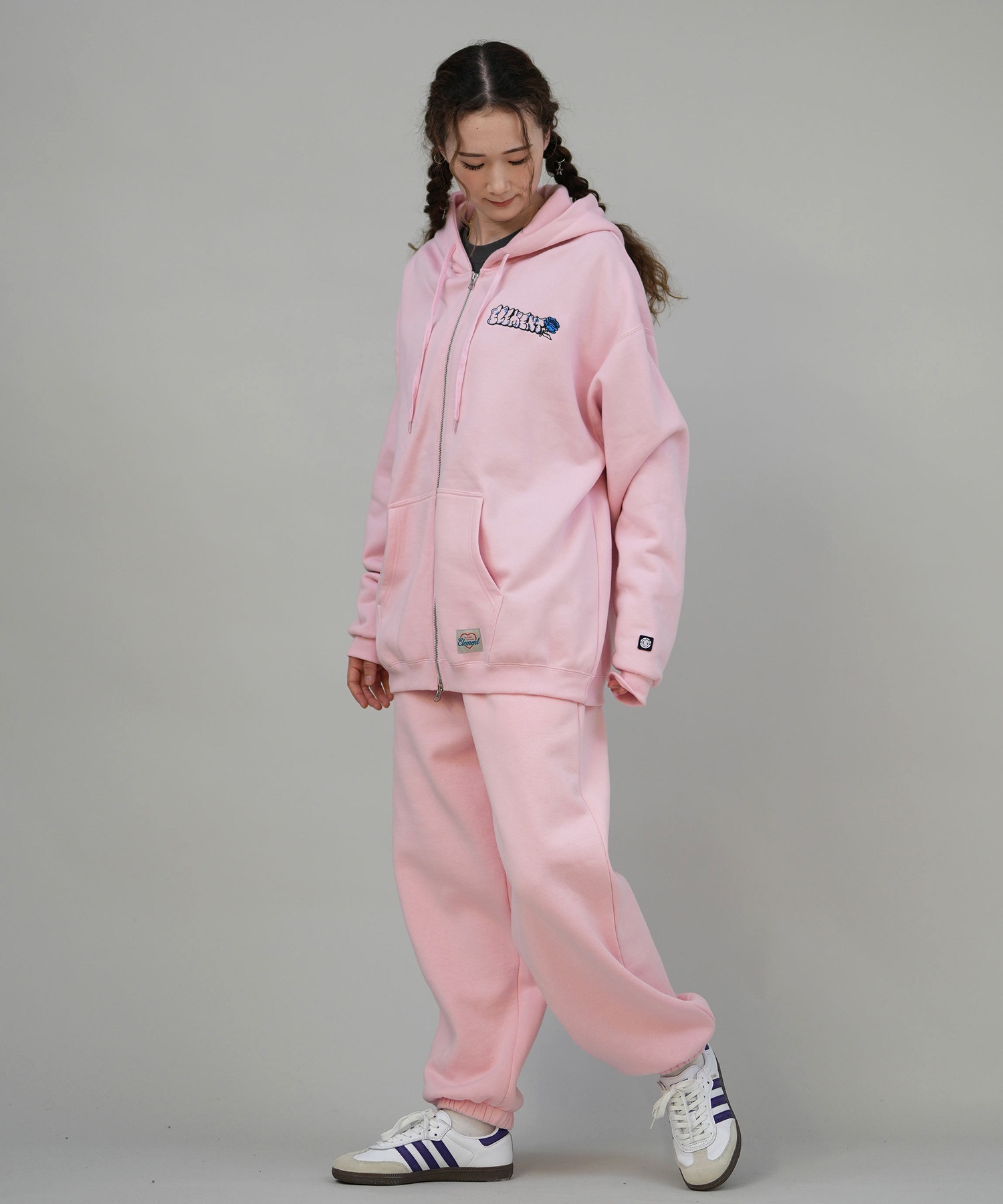 ELEMENT エレメント ジップアップ パーカー レディース バックプリント ESSENTIAL FULL ZIP W BF024-030(PNK-M)