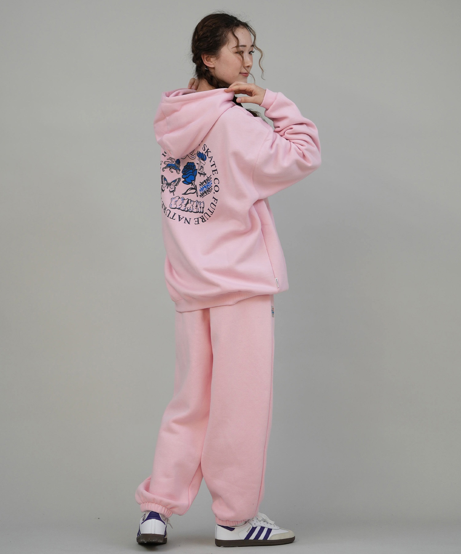 ELEMENT エレメント ジップアップ パーカー レディース バックプリント ESSENTIAL FULL ZIP W BF024-030(PNK-M)