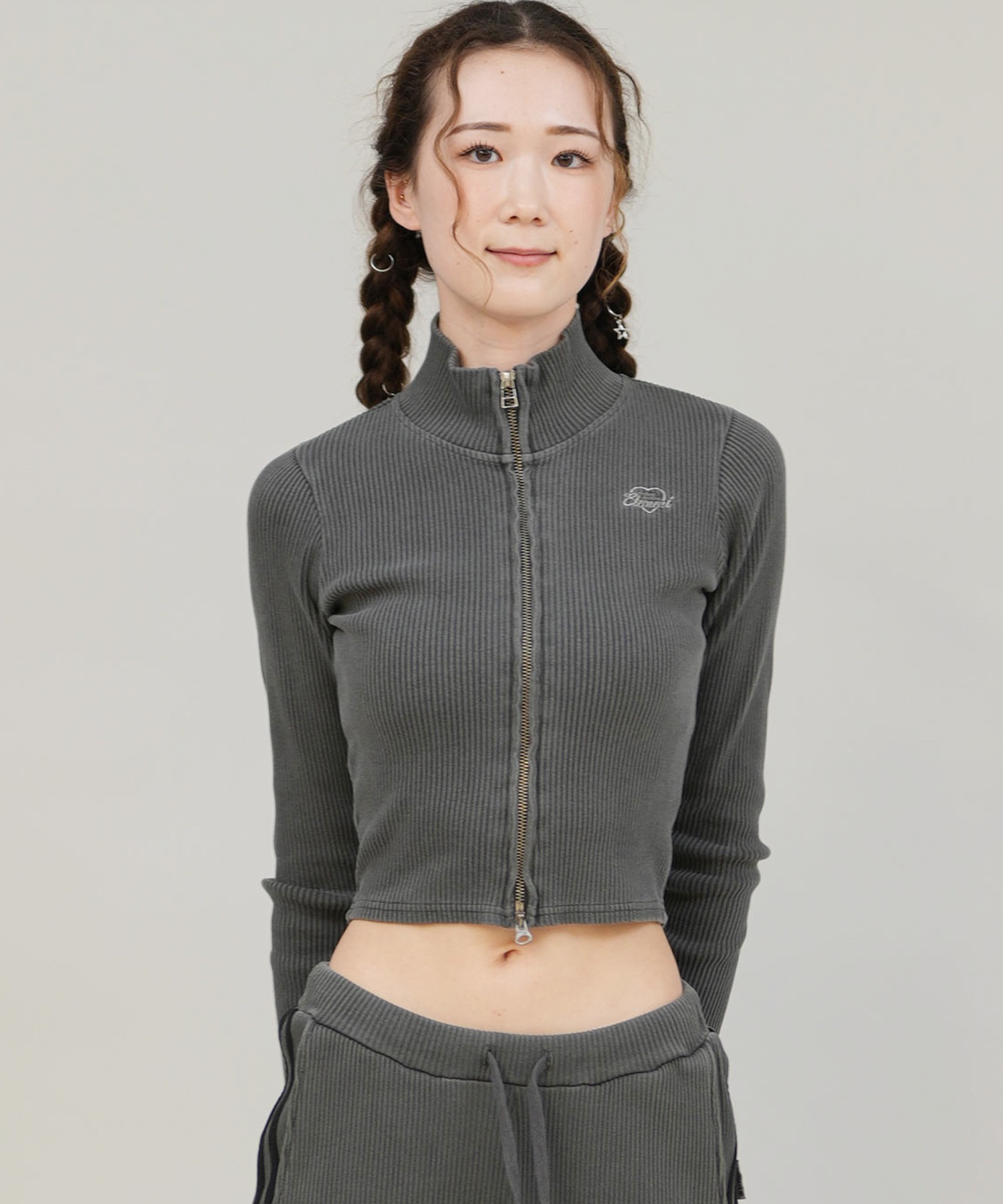 ELEMENT エレメント スウェット ジャケット レディース リブ ジップアップ TIGHT RIB FULL ZIP W BF024-031(FBK-M)