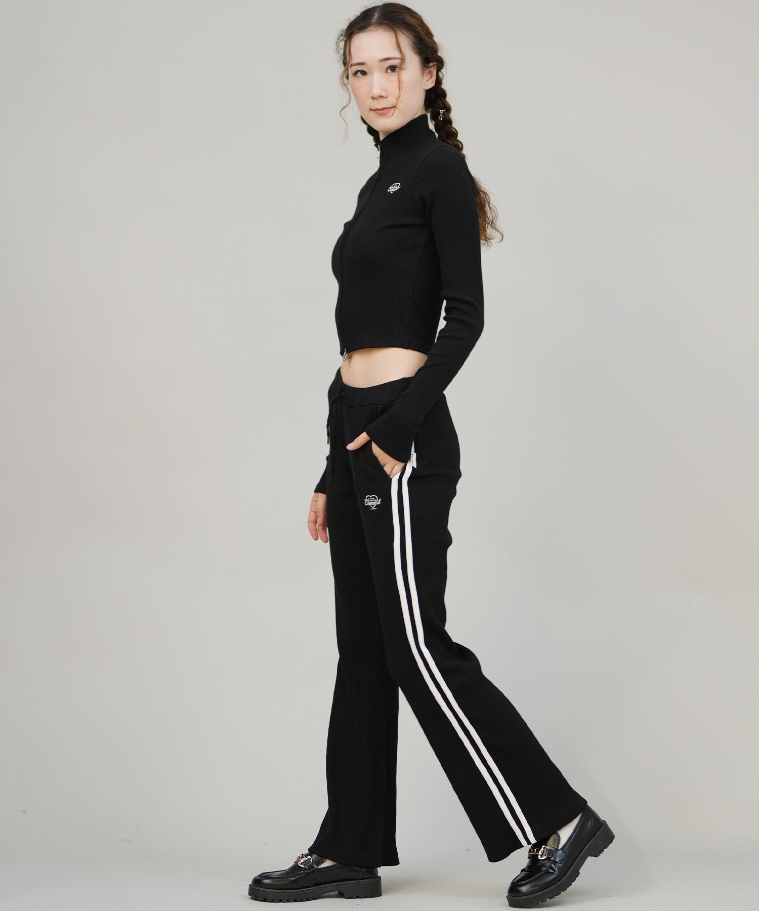 ELEMENT エレメント スウェット ジャケット レディース リブ ジップアップ TIGHT RIB FULL ZIP W BF024-031(FBK-M)