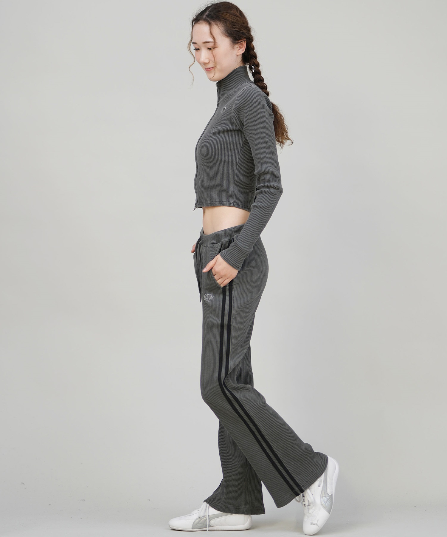 ELEMENT エレメント スウェット ジャケット レディース リブ ジップアップ TIGHT RIB FULL ZIP W BF024-031(FBK-M)