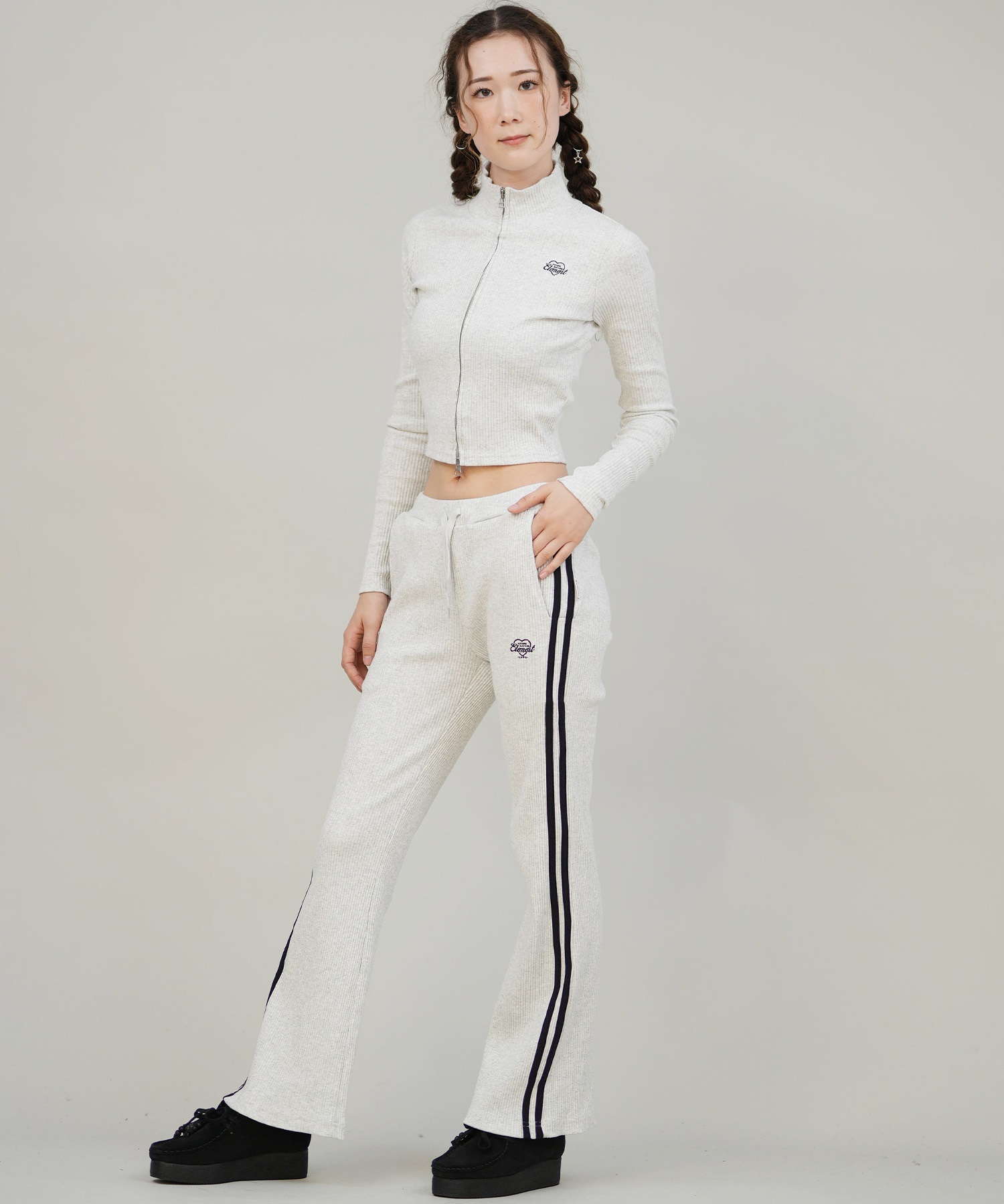 ELEMENT エレメント スウェット ジャケット レディース リブ ジップアップ TIGHT RIB FULL ZIP W BF024-031(FBK-M)