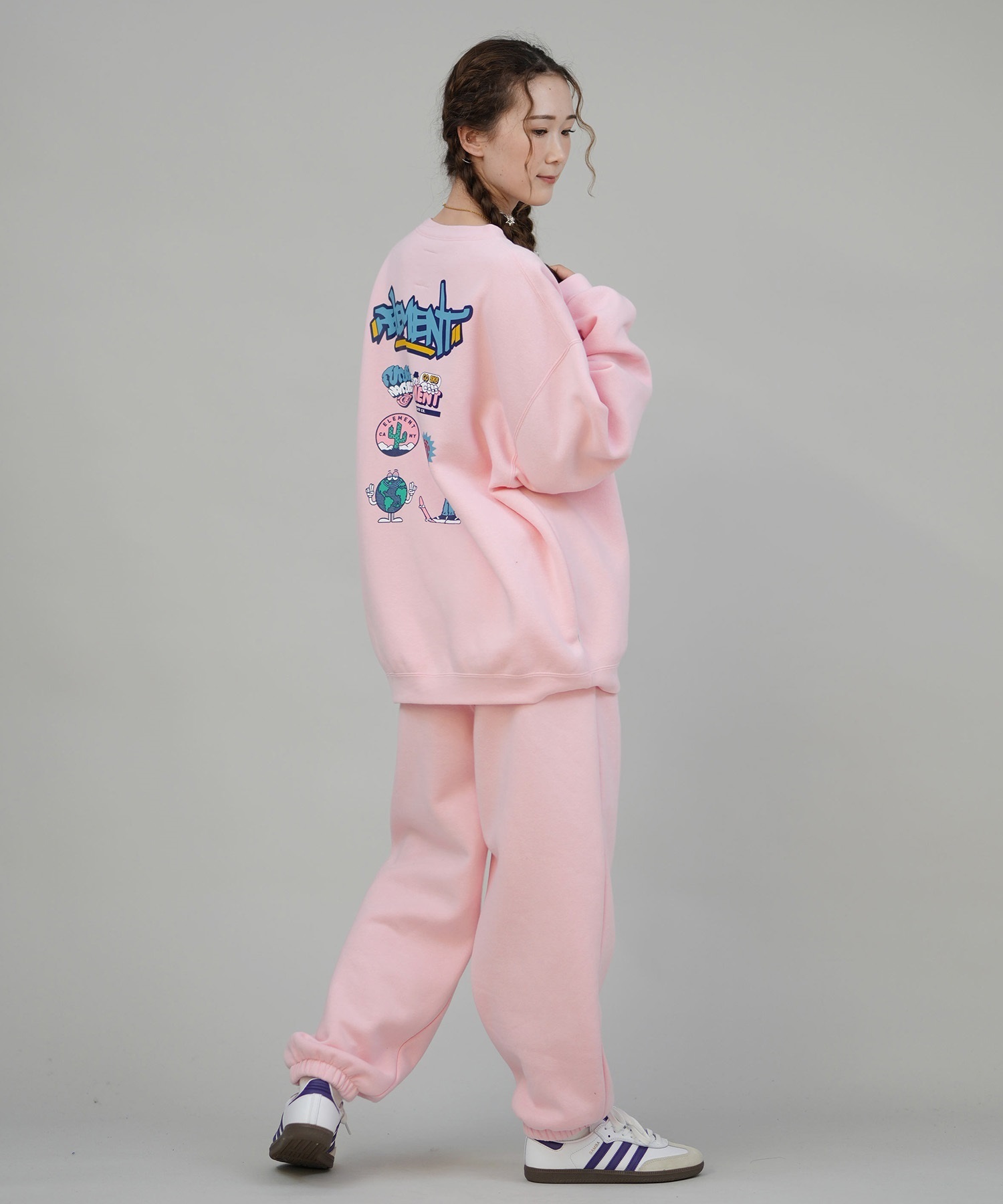 ELEMENT エレメント トレーナー スウェット レディース バックプリント ACOMPANY CREW W BF024-034(PNK-M)