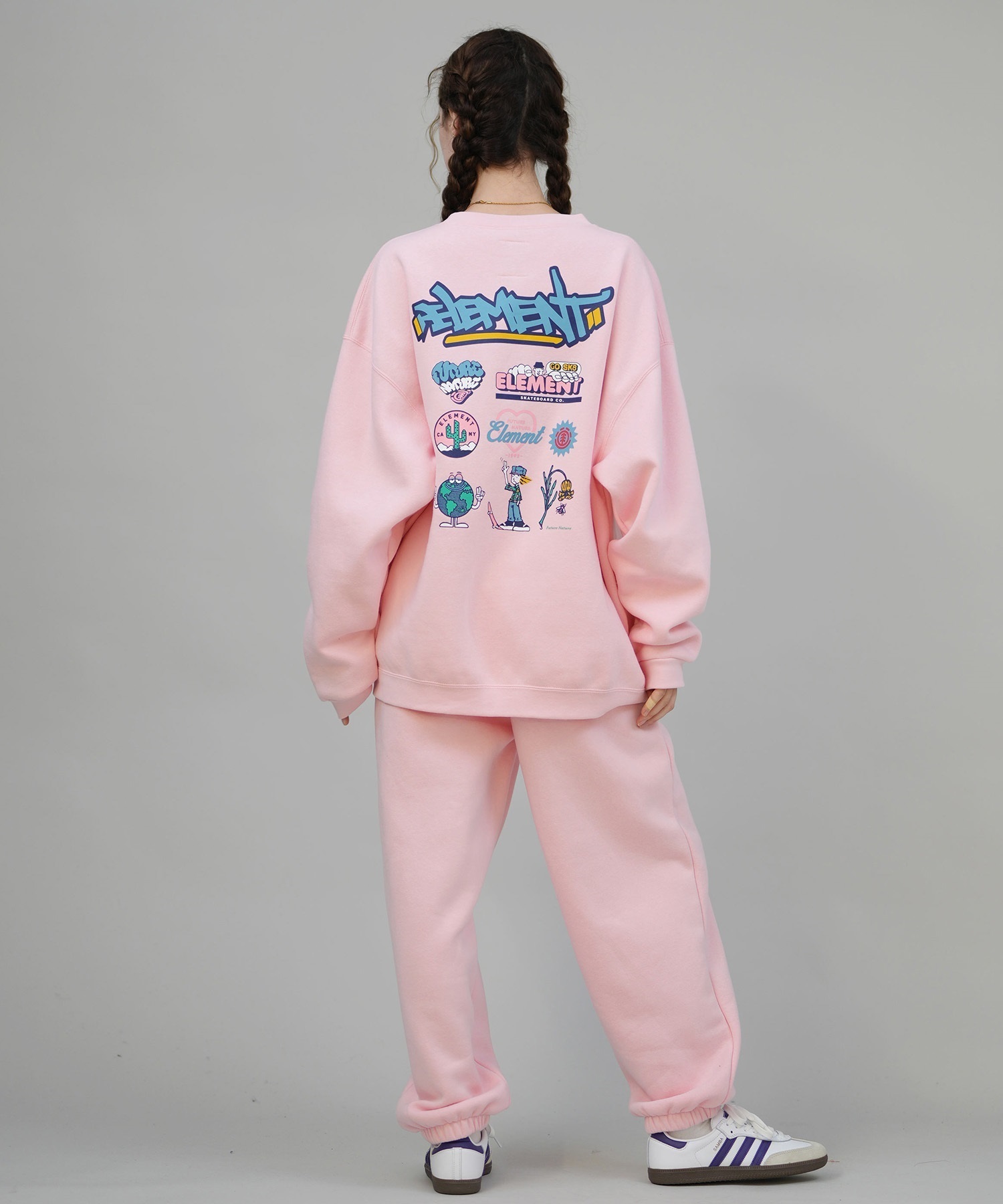 ELEMENT エレメント トレーナー スウェット レディース バックプリント ACOMPANY CREW W BF024-034(PNK-M)