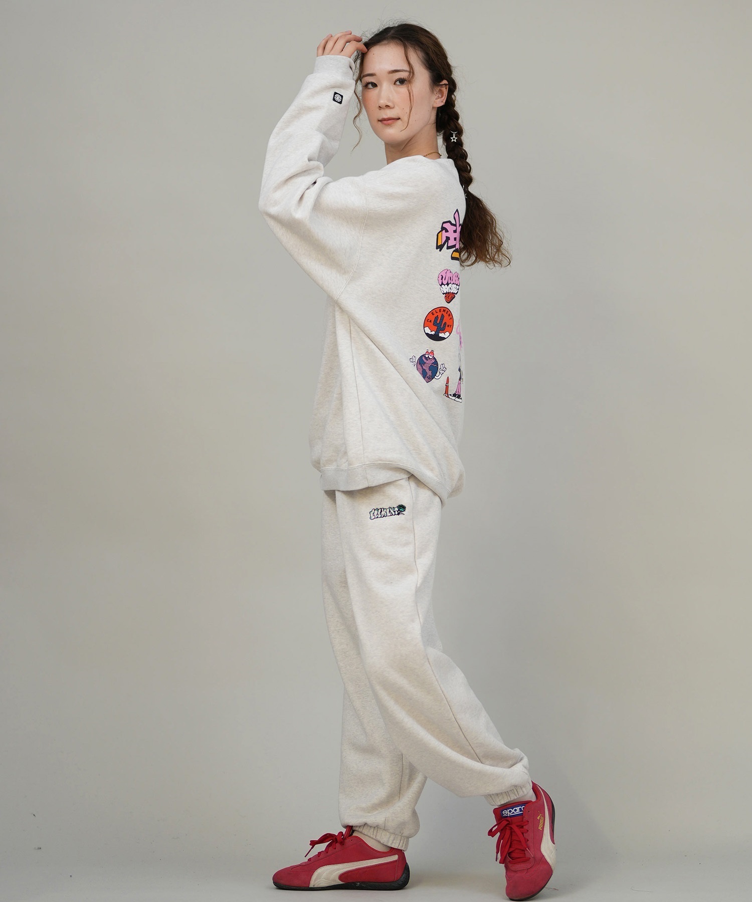 ELEMENT エレメント トレーナー スウェット レディース バックプリント ACOMPANY CREW W BF024-034(PNK-M)