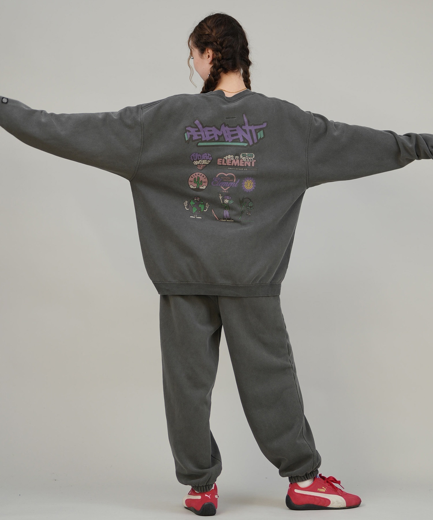 ELEMENT エレメント トレーナー スウェット レディース バックプリント ACOMPANY CREW W BF024-034(PNK-M)