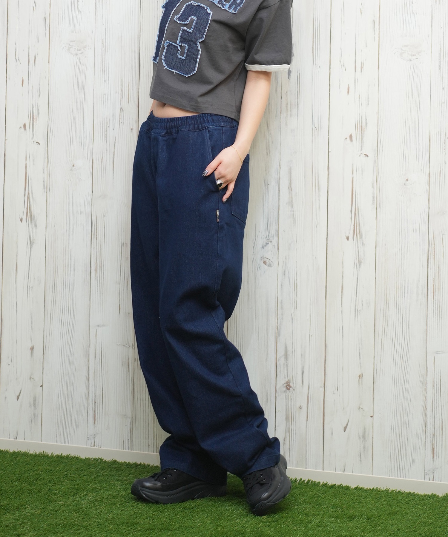 ELEMENT エレメント レディース ロングパンツ ワイドデニム