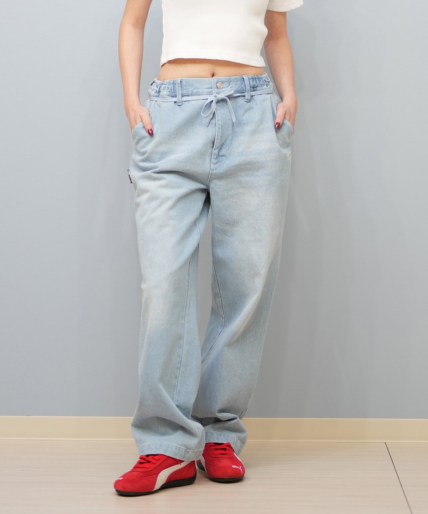 ELEMENT エレメント レディース ロングパンツ ワイドデニムパンツ ユニセックス BF023-707(BFAD-F)
