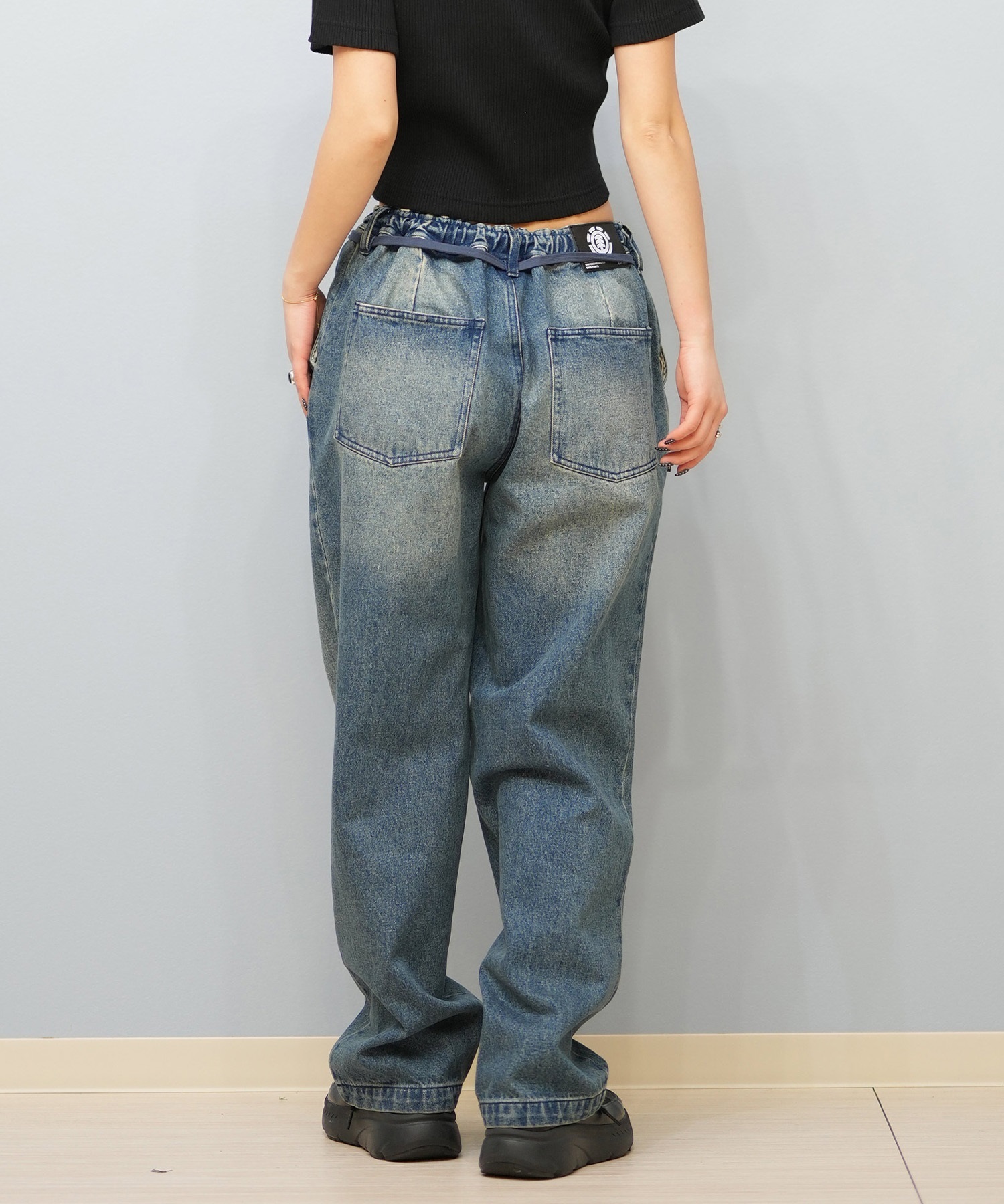 ELEMENT エレメント レディース ロングパンツ ワイドデニムパンツ ユニセックス BF023-707(BFAD-F)