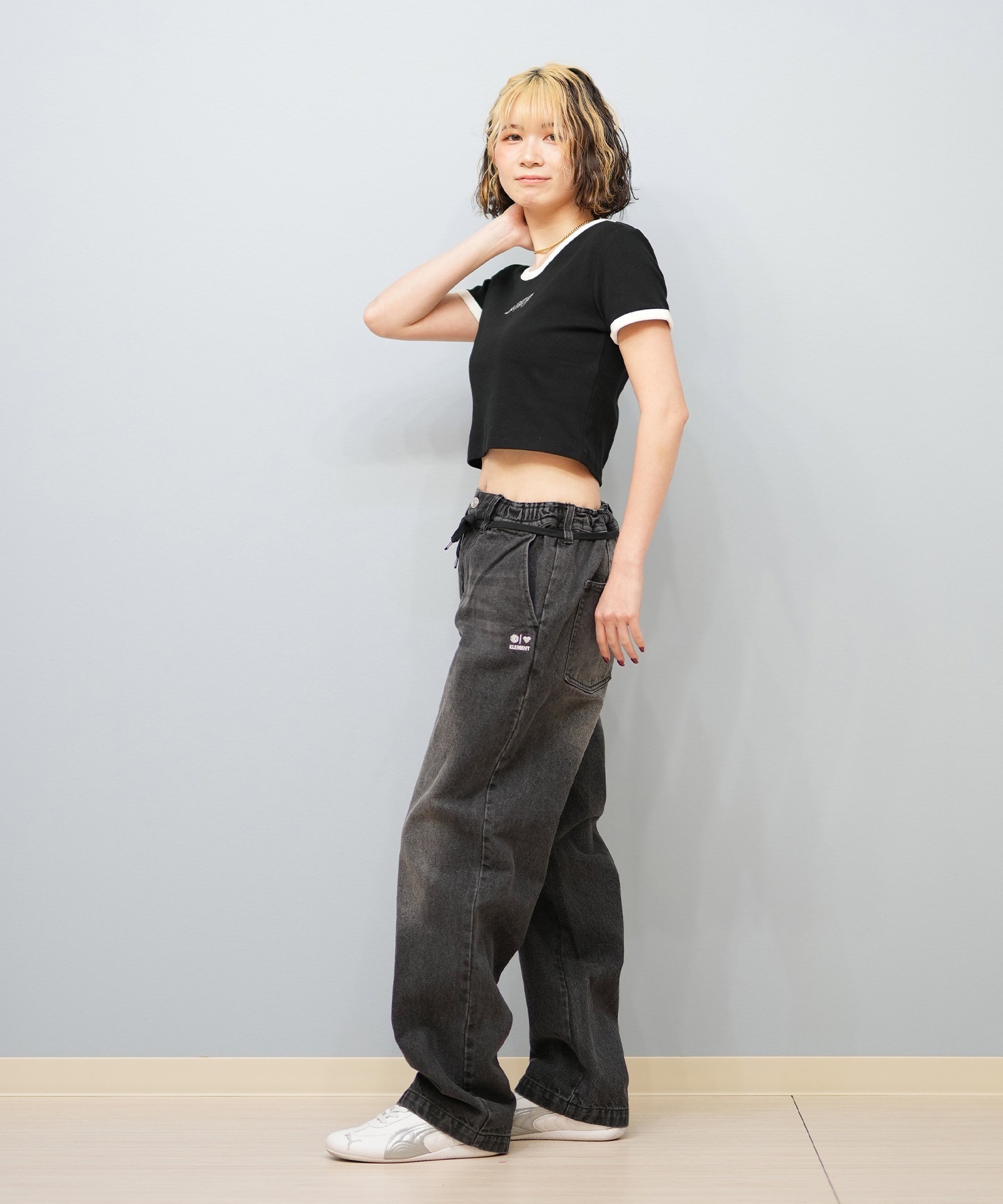 ELEMENT エレメント レディース ロングパンツ ワイドデニムパンツ ユニセックス BF023-707(BFAD-F)