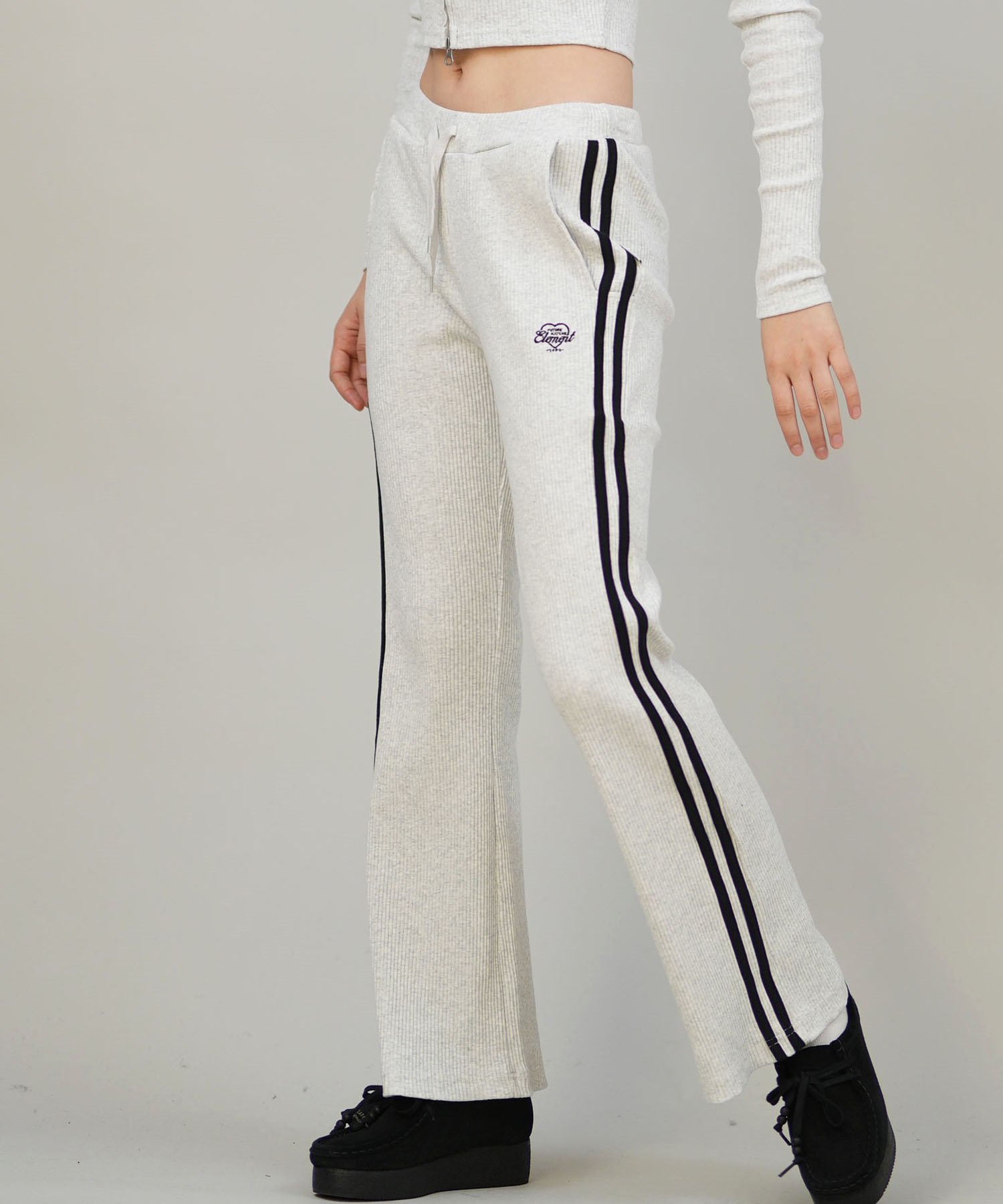 ELEMENT エレメント ロングパンツ レディース リブ フレアパンツ セットアップ対応 SHOD PANTS RIB BF024-728(FBK-M)