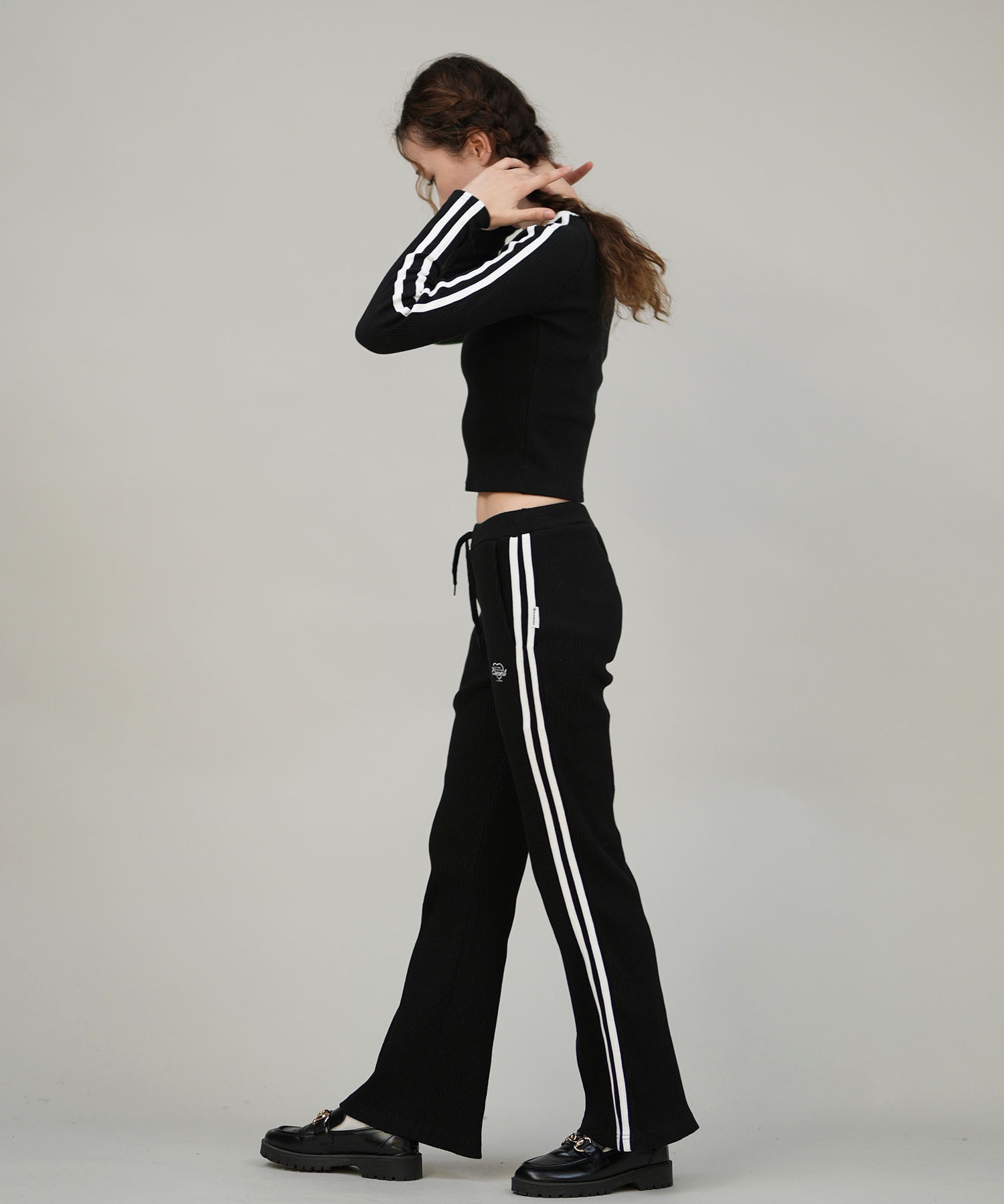 ELEMENT エレメント ロングパンツ レディース リブ フレアパンツ セットアップ対応 SHOD PANTS RIB BF024-728(FBK-M)