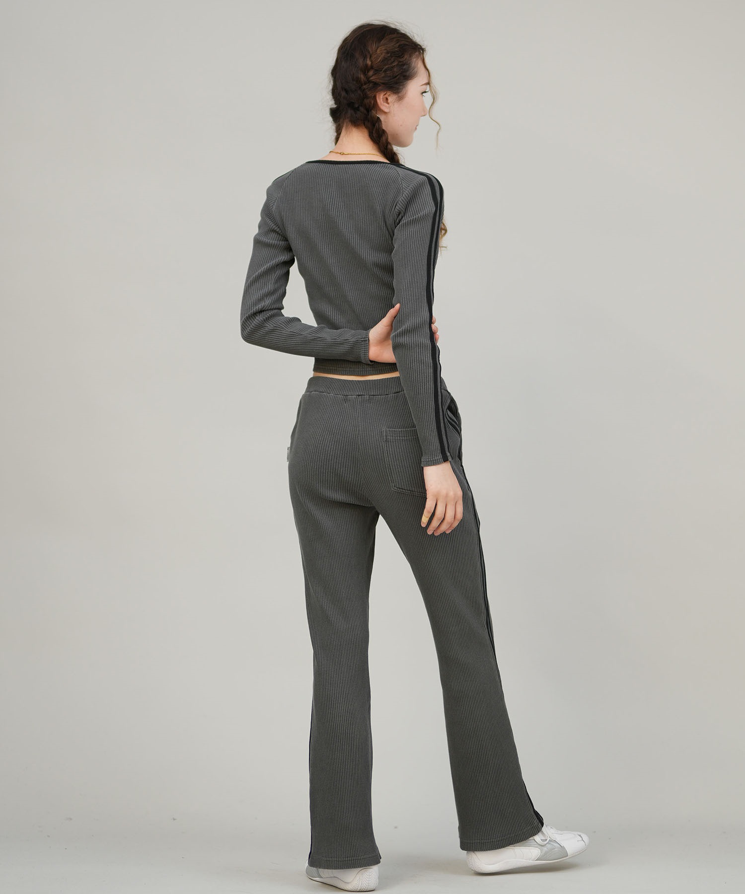 ELEMENT エレメント ロングパンツ レディース リブ フレアパンツ セットアップ対応 SHOD PANTS RIB BF024-728(FBK-M)