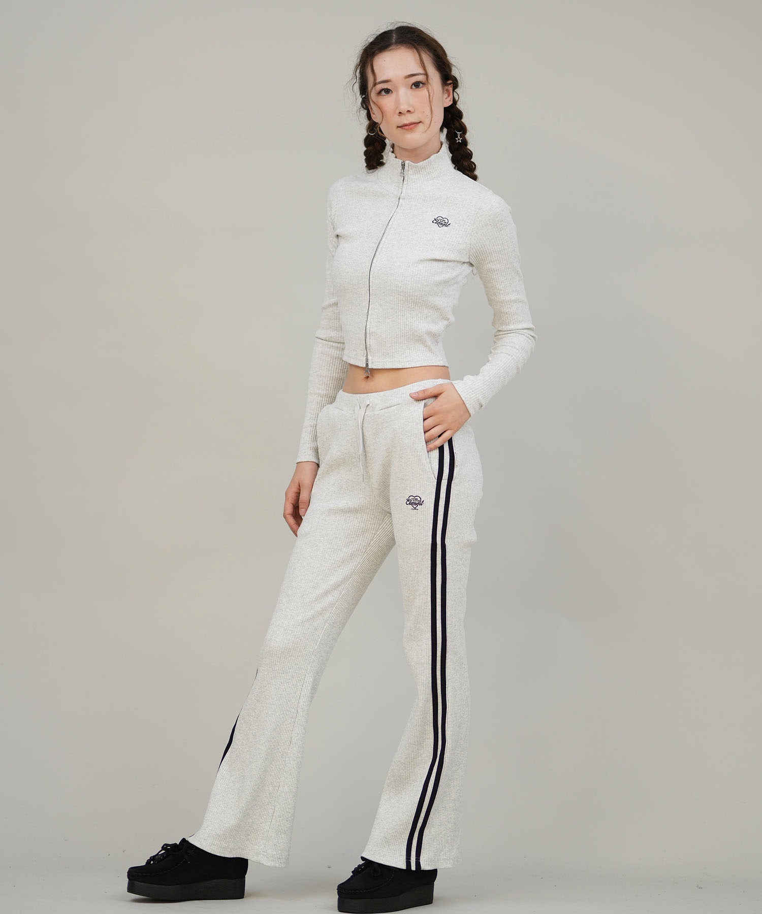 ELEMENT エレメント ロングパンツ レディース リブ フレアパンツ セットアップ対応 SHOD PANTS RIB BF024-728(FBK-M)