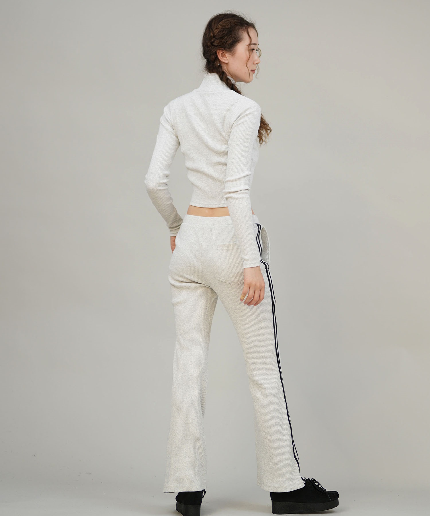 ELEMENT エレメント ロングパンツ レディース リブ フレアパンツ セットアップ対応 SHOD PANTS RIB BF024-728(FBK-M)
