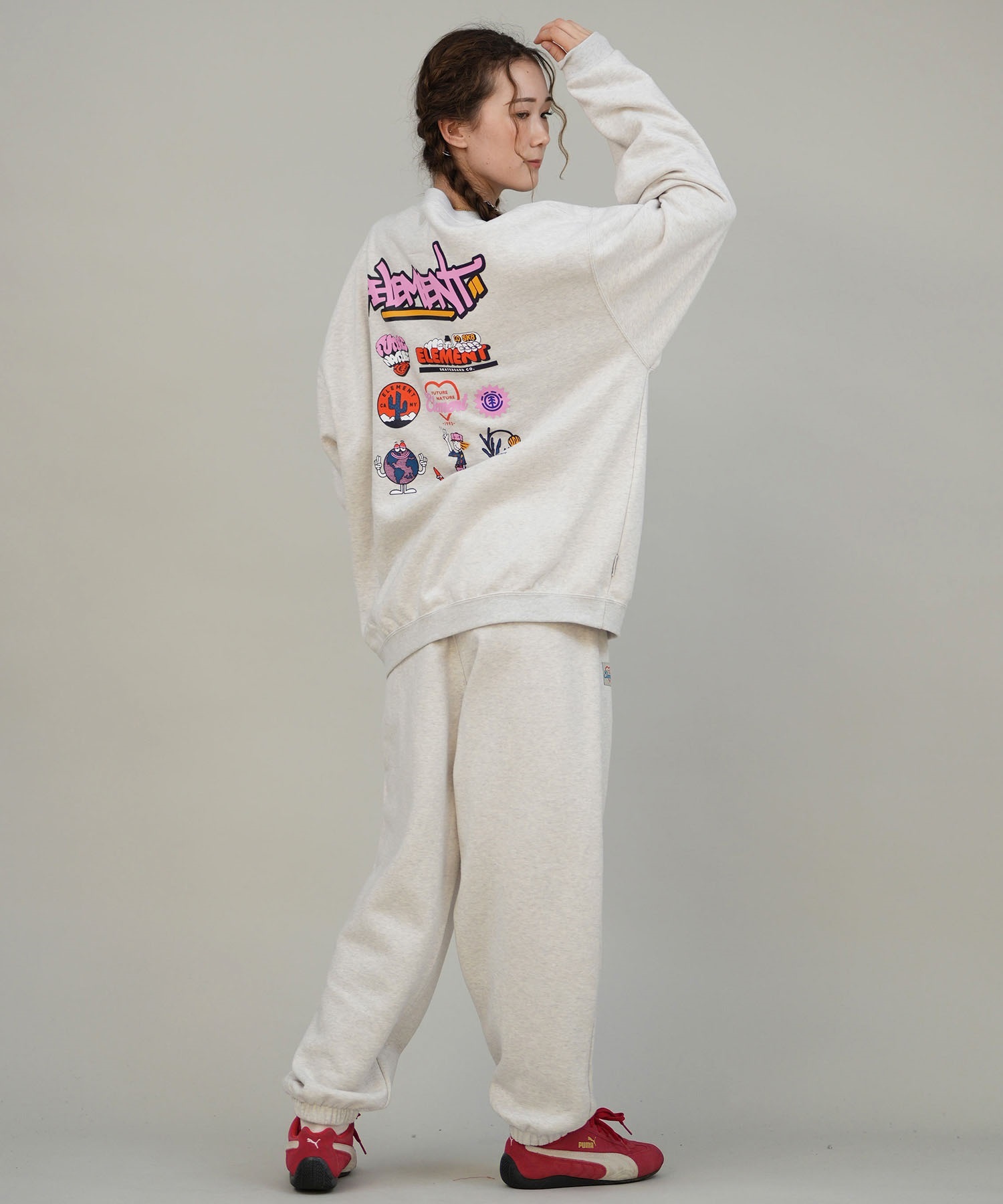 ELEMENT エレメント ロングパンツ レディース スウェットパンツ SHOD PANTS BALLOON SWEAT BF024-730(PNK-M)
