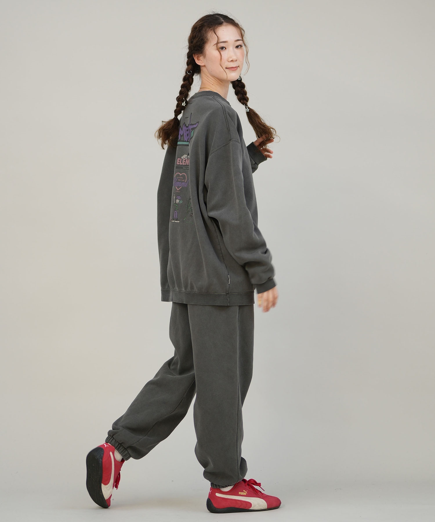 ELEMENT エレメント ロングパンツ レディース スウェットパンツ SHOD PANTS BALLOON SWEAT BF024-730(PNK-M)