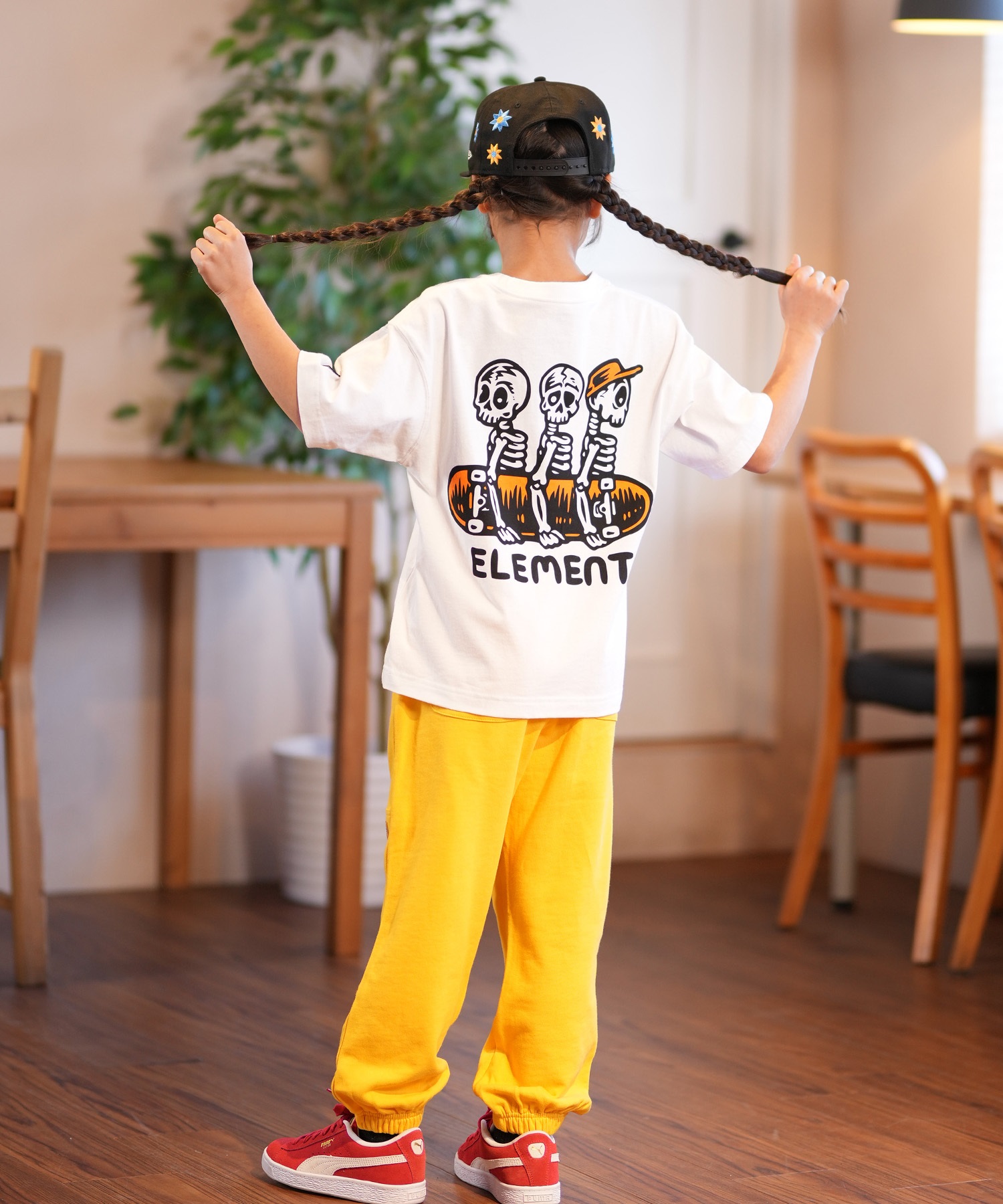 ELEMENT エレメント 半袖 Tシャツ キッズ バックプリント TIMBER 3 SS YOUTH BF025-241(FBK-130cm)
