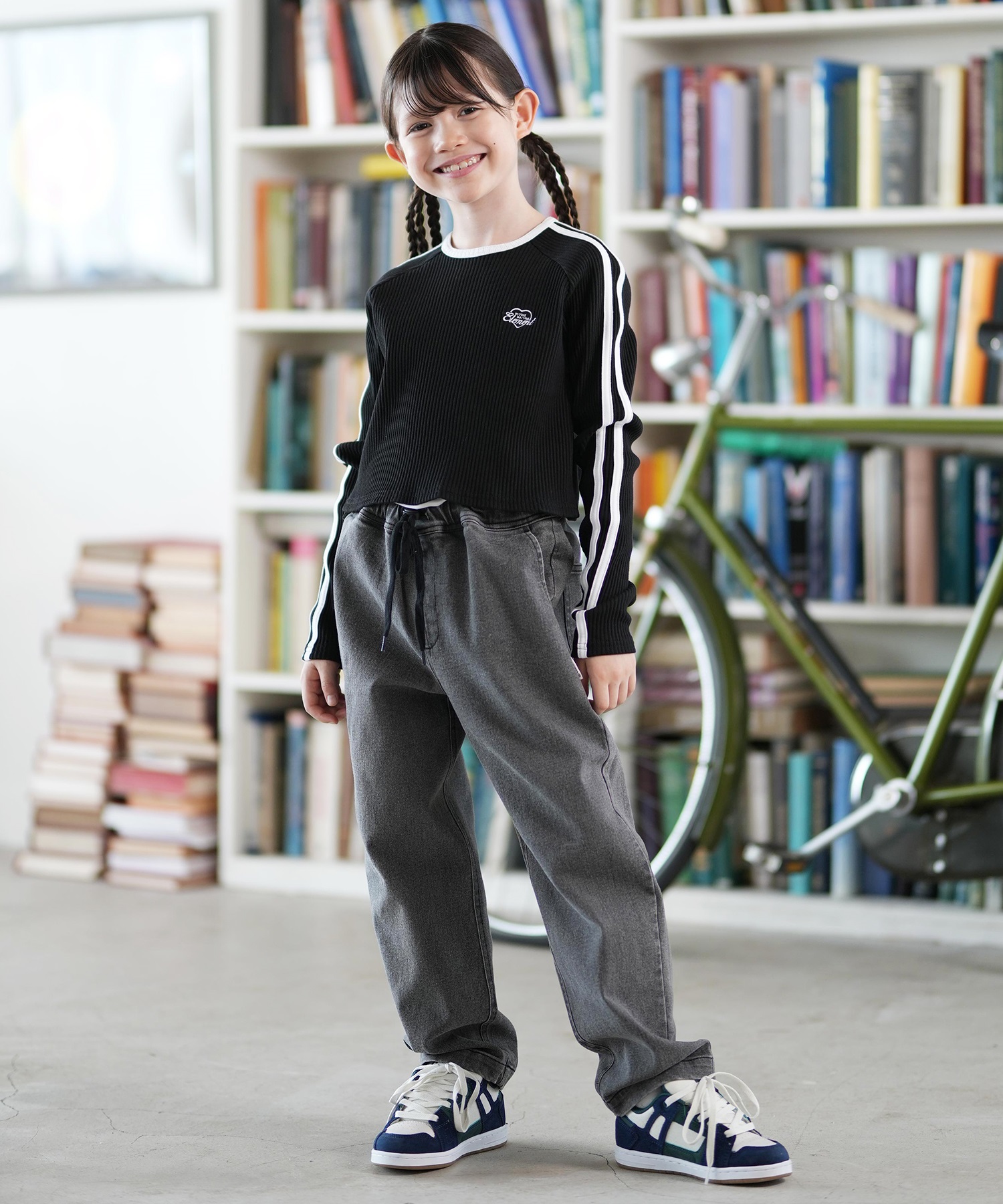 ELEMENT エレメント 長袖 Tシャツ キッズ ジュニア ロンT RIB LINE LS