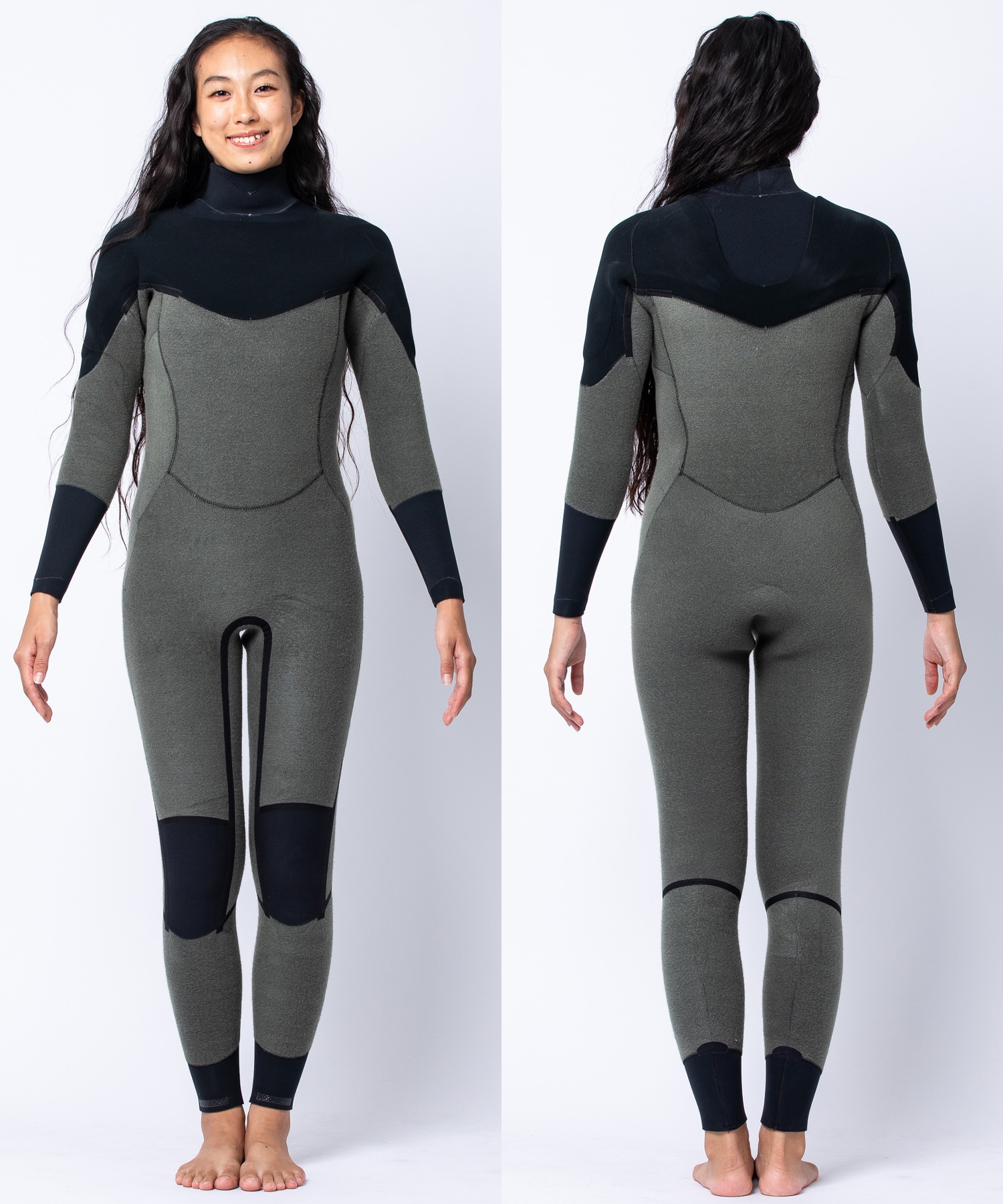 AIRTIGHT エアータイトロングチェストジップ フーデット エッジ HLCZ53ST25001 ウェットスーツ セミドライ レディース(BK-XS)