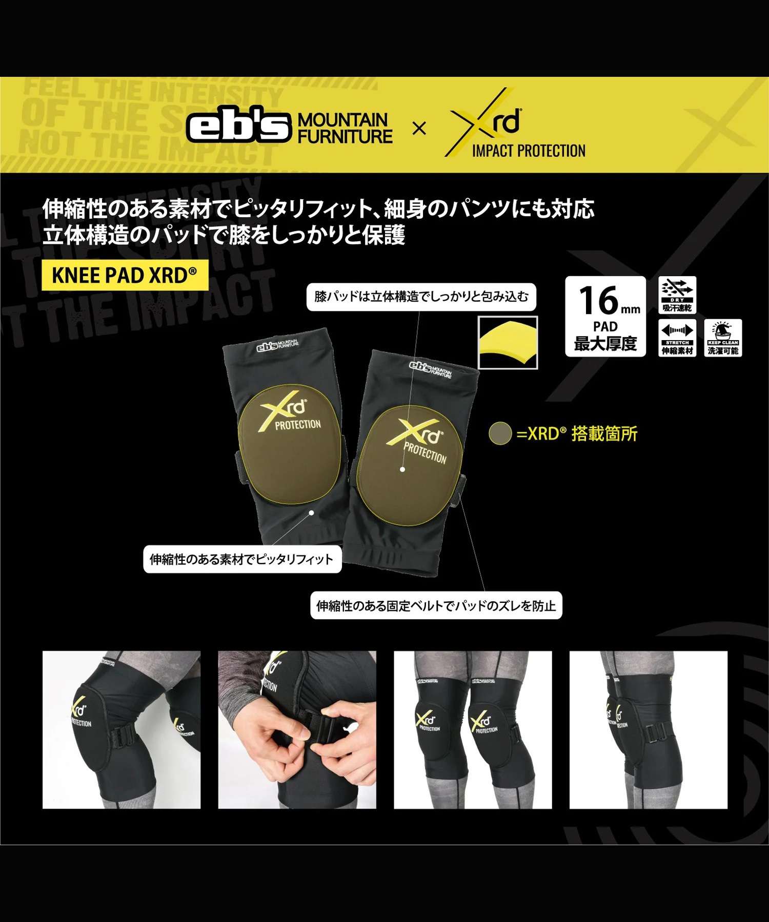 eb's エビス KNEE PAD XRD スノーボード プロテクター ユニセックス