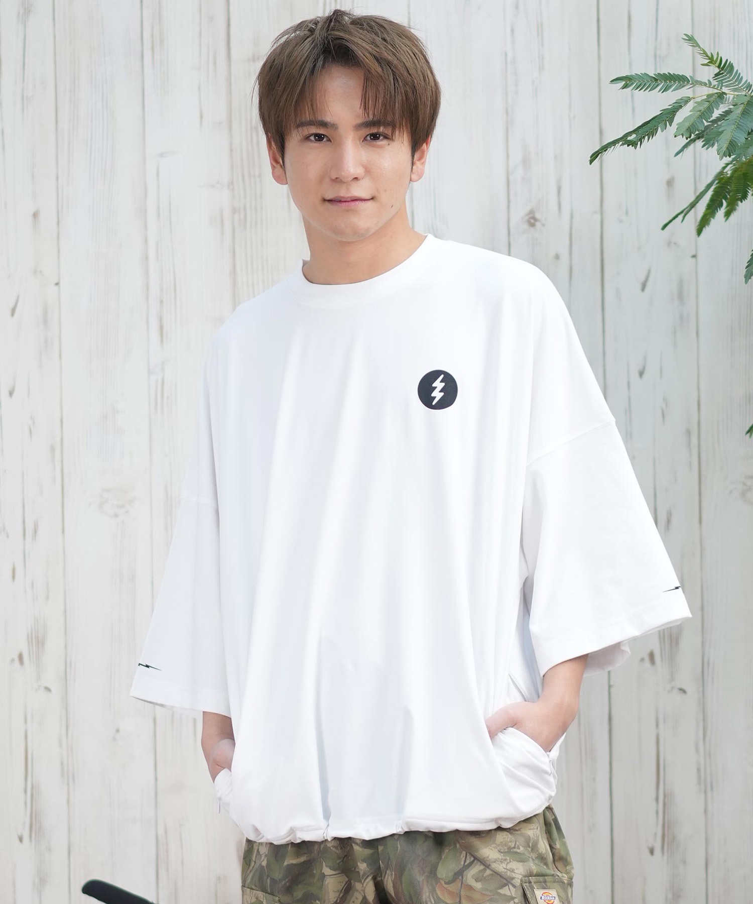 Electric エレクトリック ラッシュガード メンズ 半袖 Tシャツ バックプリント 水陸両用 UVカット E25STM05 ムラサキスポーツ限定(W/BK-M)