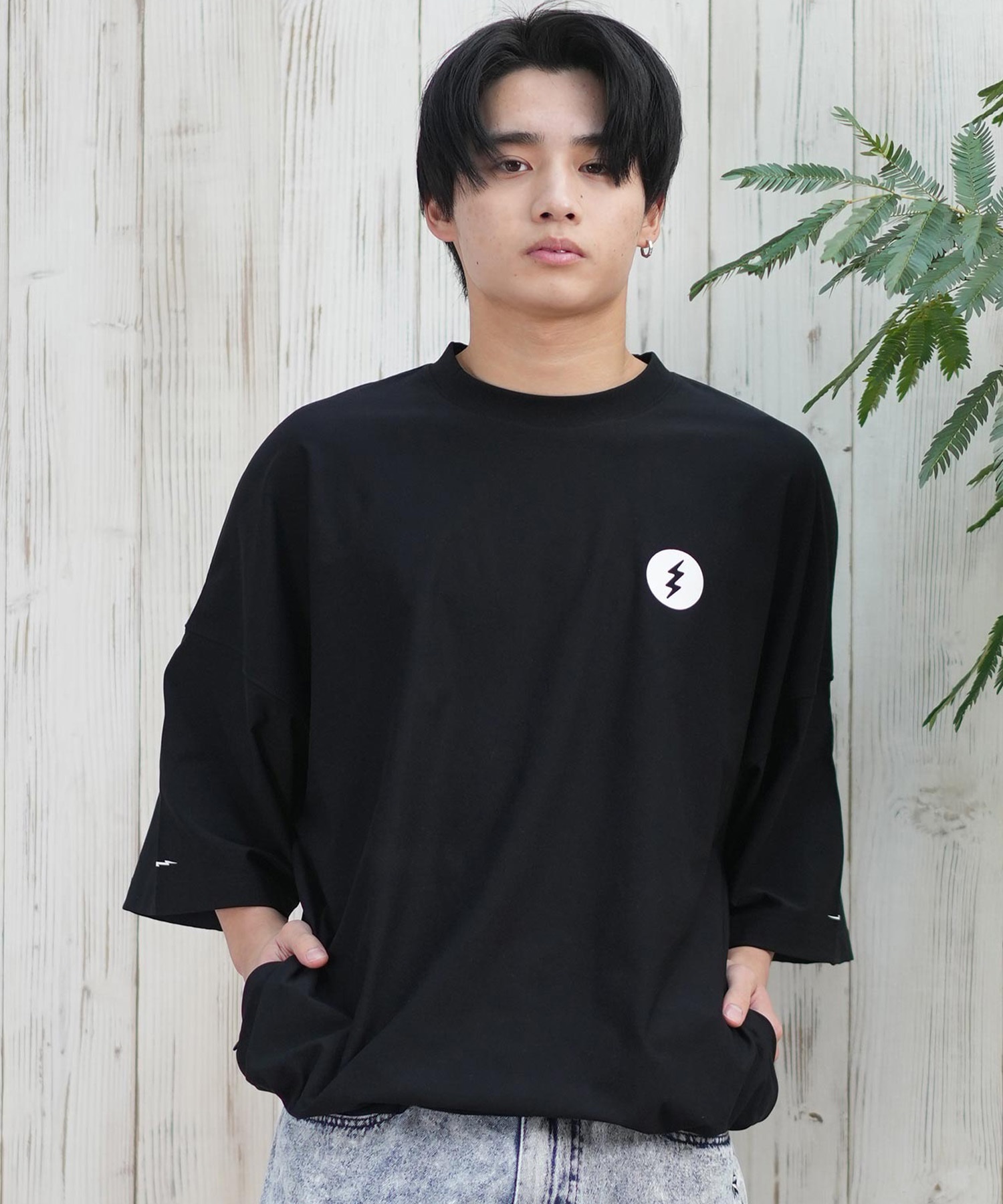 Electric エレクトリック ラッシュガード メンズ 半袖 Tシャツ バックプリント 水陸両用 UVカット E25STM05 ムラサキスポーツ限定(W/BK-M)
