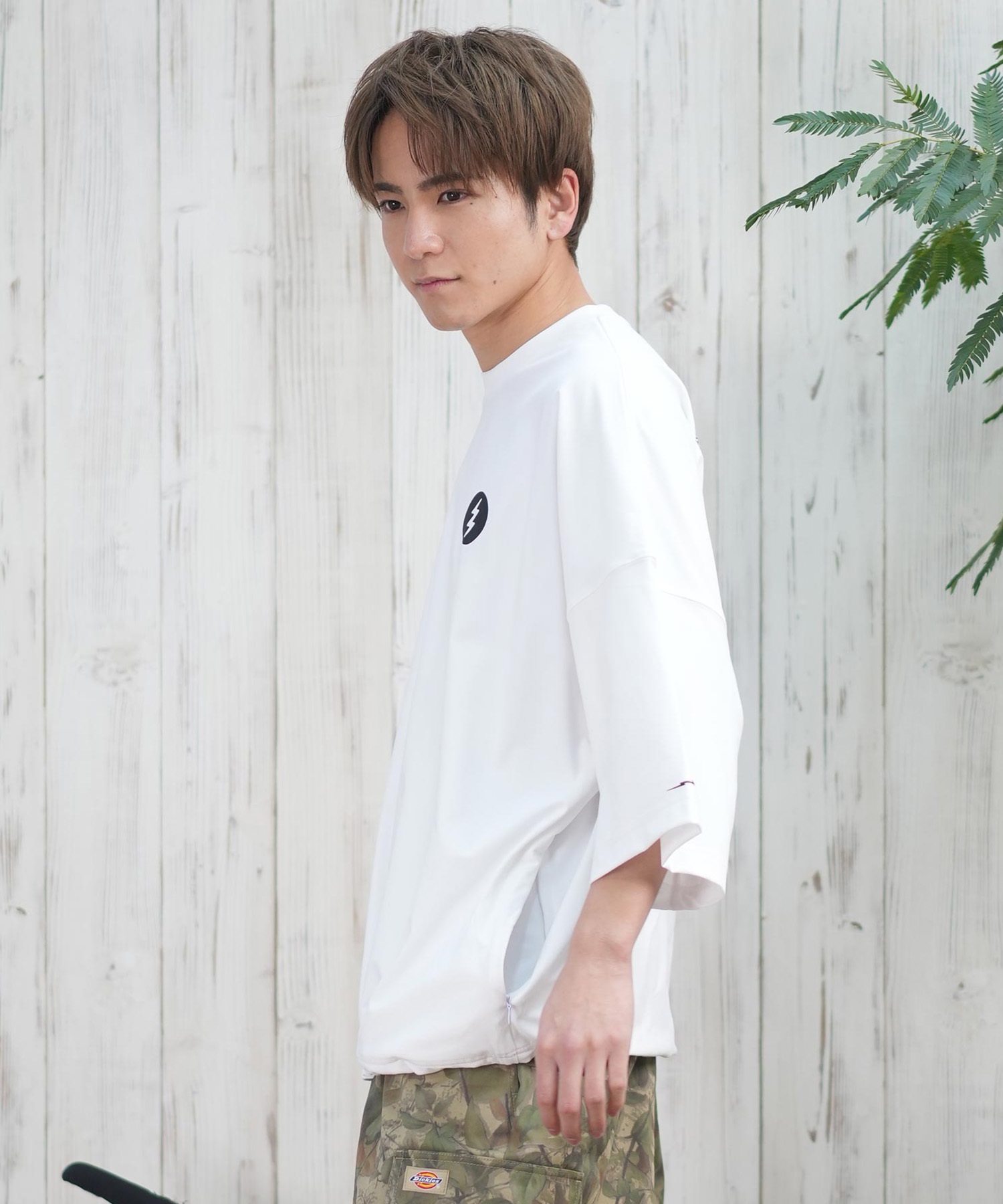 Electric エレクトリック ラッシュガード メンズ 半袖 Tシャツ バックプリント 水陸両用 UVカット E25STM05 ムラサキスポーツ限定(W/BK-M)