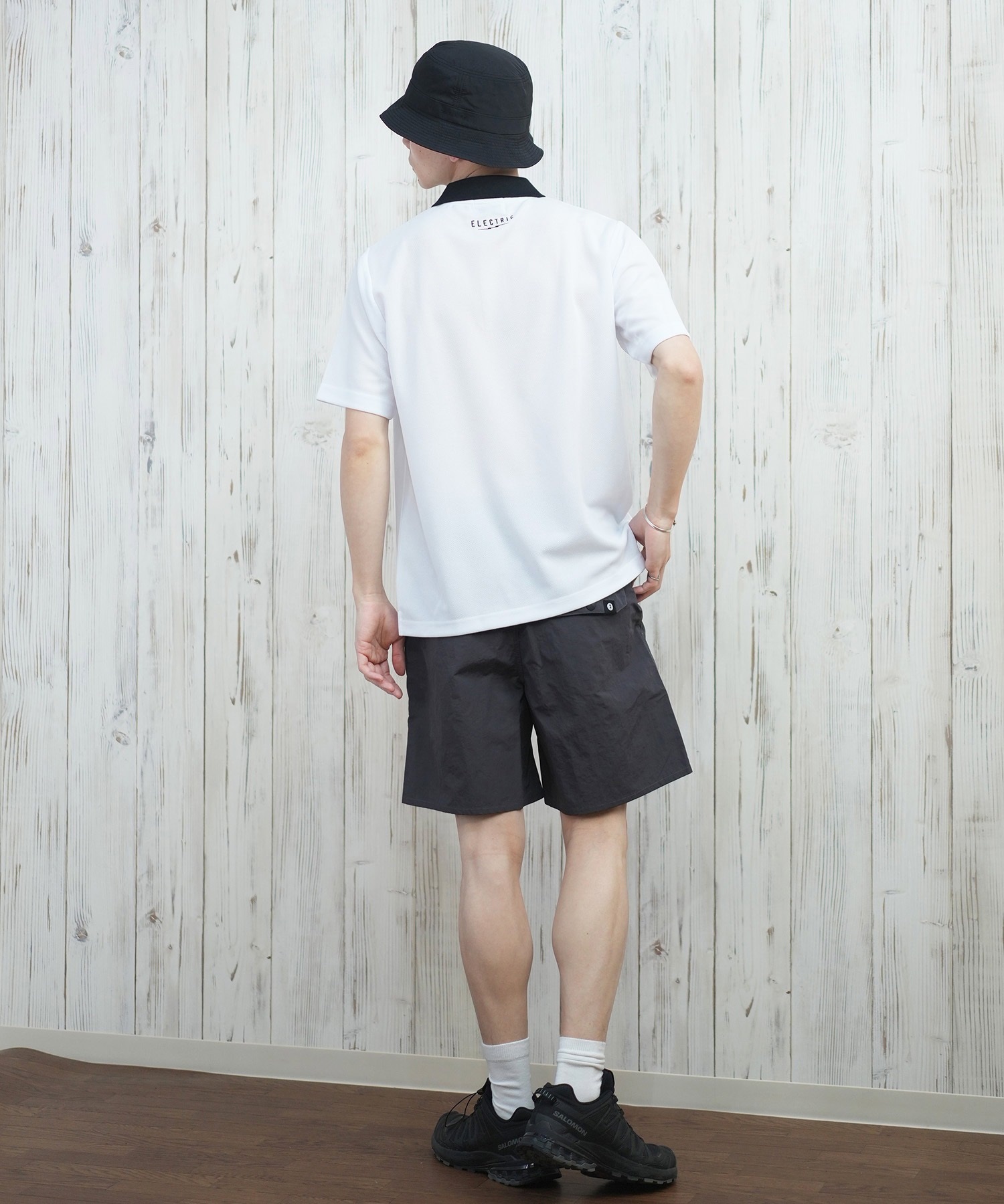 Electric エレクトリック ポロシャツ メンズ ワンポイント シンプル 1POINT GOLF LOGO S S POLO EG25SU05(BLACK-S)