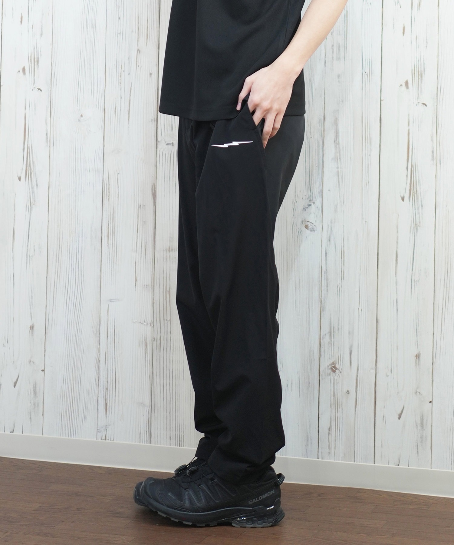 5/L メンズ　春夏　ストレッチロングパンツ　黒系 Amazon | [白鷺ニット] 直ばきロングパンツ ストレッチ 鹿の子 7