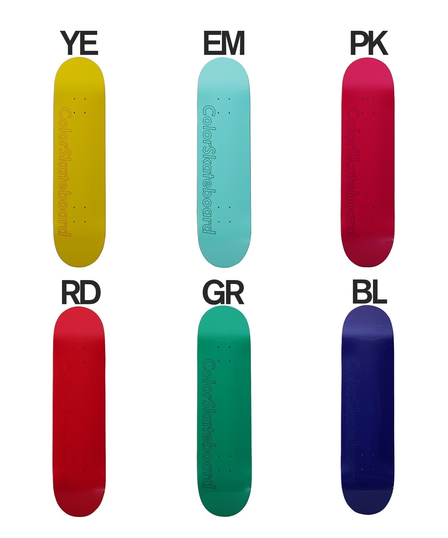 COLOR SKATEBOARD カラースケート スケートボード デッキ 7.0～8.0inch