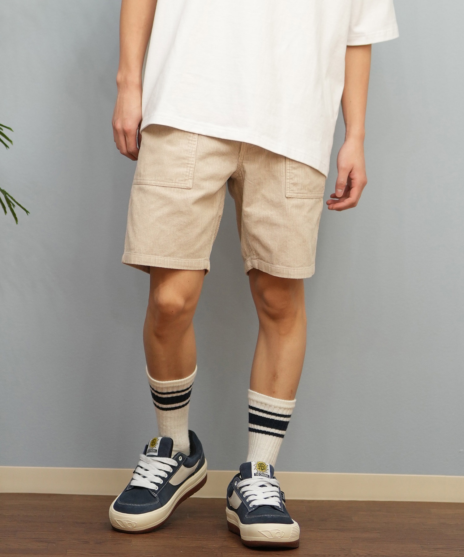 TMT ハーフパンツ ショートパンツ コーデュロイ パッチワーク TMT×Ocean Pacific】コーデュロイショートパンツ（ロング