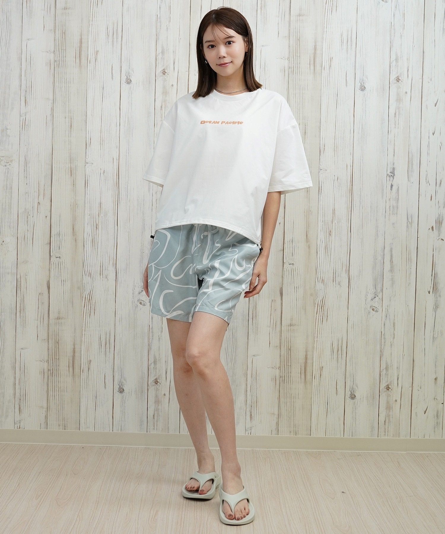 極美品 RRL 21ss フォト プリント ショーツ ハーフパンツ 40 OP オーシャンパシフィック 水着 トランクス レディース ショート