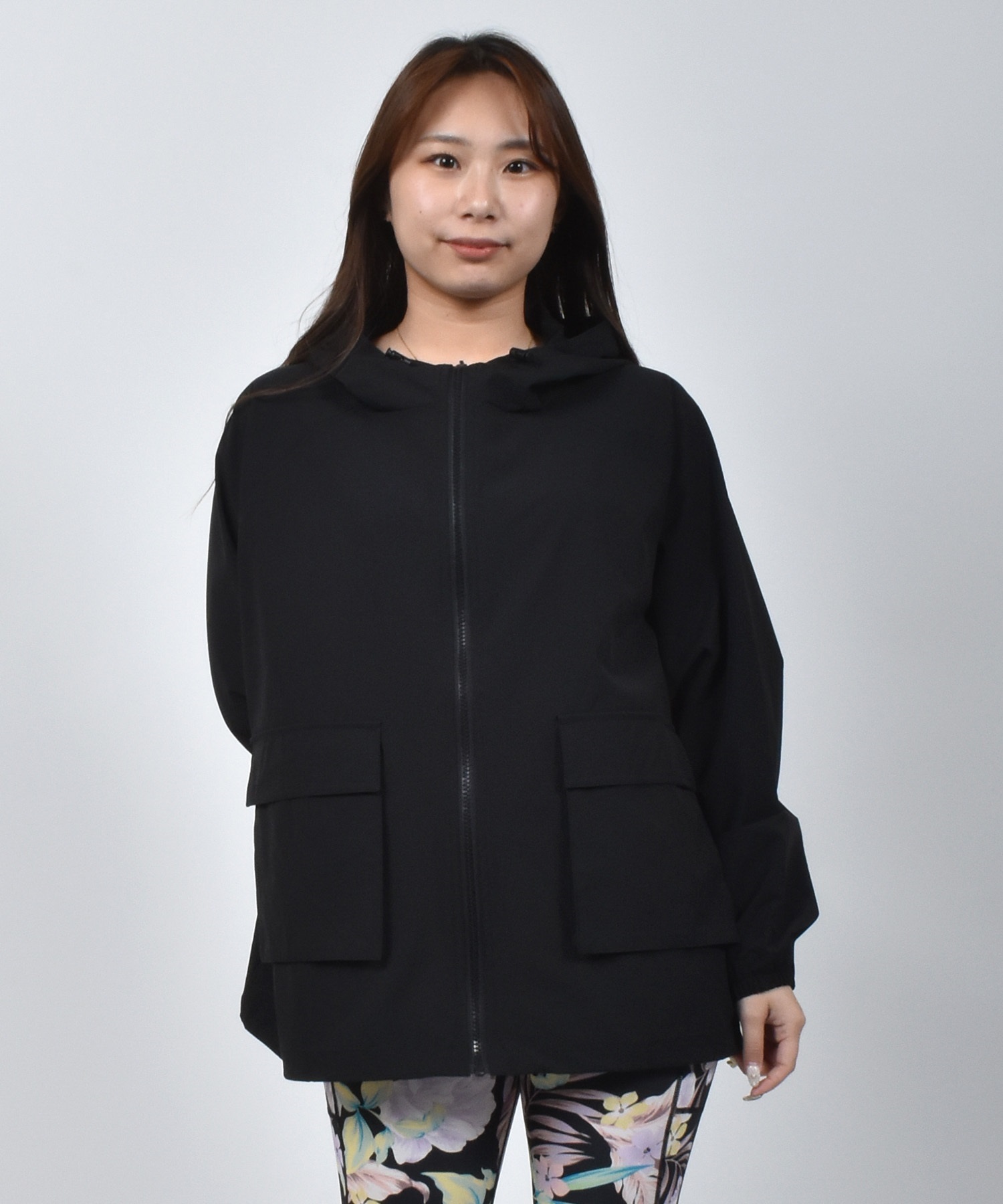 OP オーシャンパシフィック 水着 ラッシュガード ジップアップ パーカー レディース ナイロン ジャケット 水陸両用 UVカット 525200(BK-M)