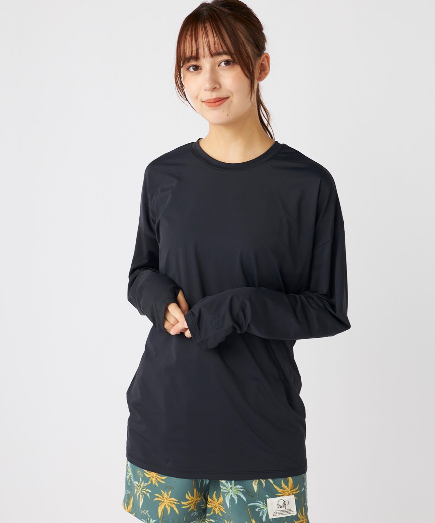 レア！ OP オーシャンパシフィック ロンT ネイビー L 袖プリ OP オーシャンパシフィック 水着 ラッシュガード 長袖 Tシャツ