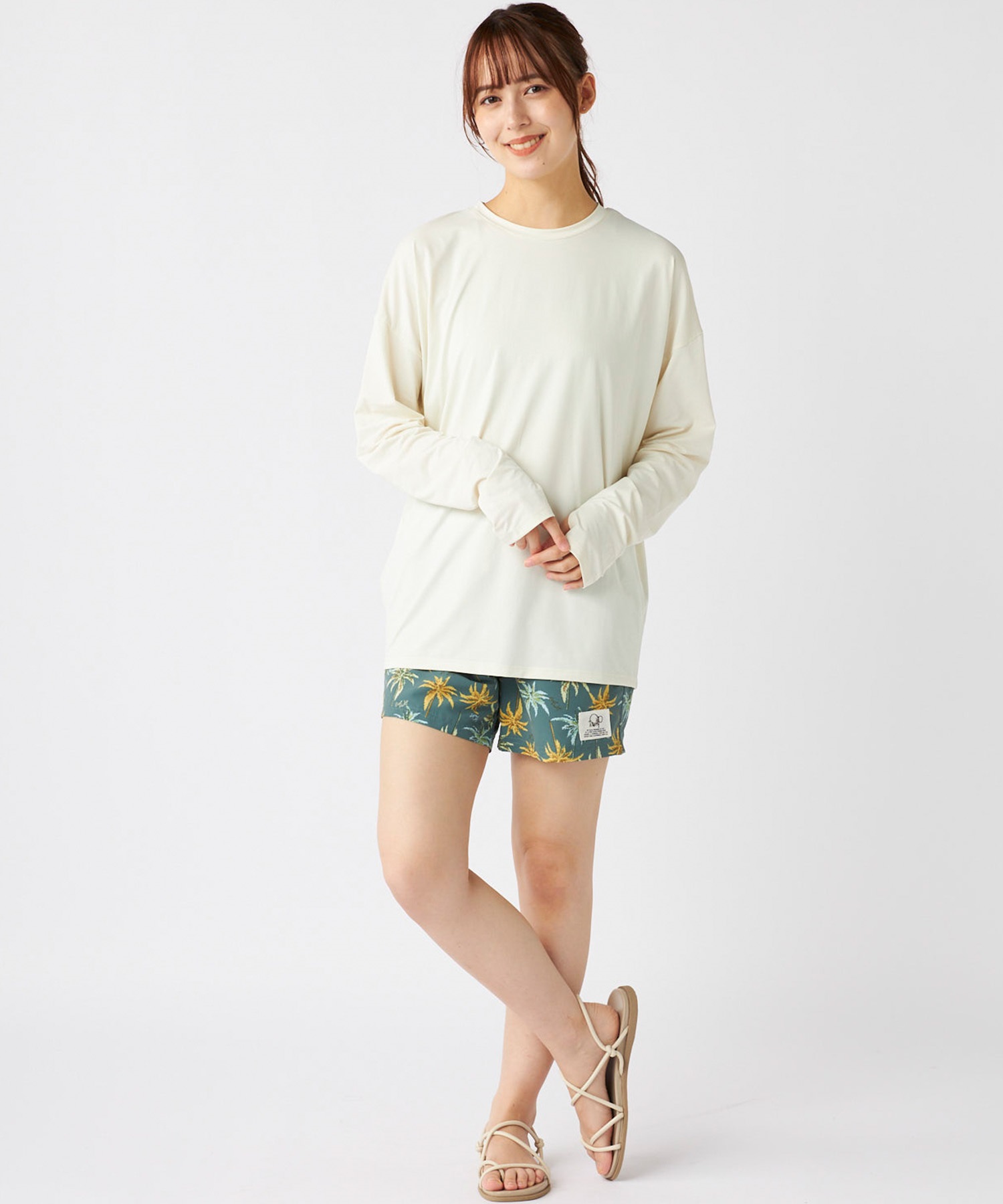 OP オーシャンパシフィック 水着 ラッシュガード 長袖 Tシャツ ロンT