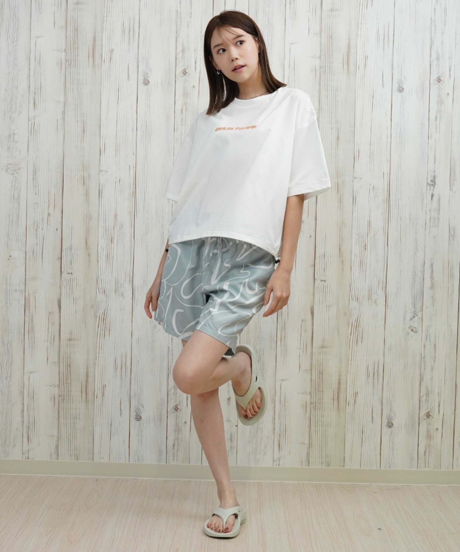 OP オーシャンパシフィック 水着 ラッシュガード 半袖 Tシャツ