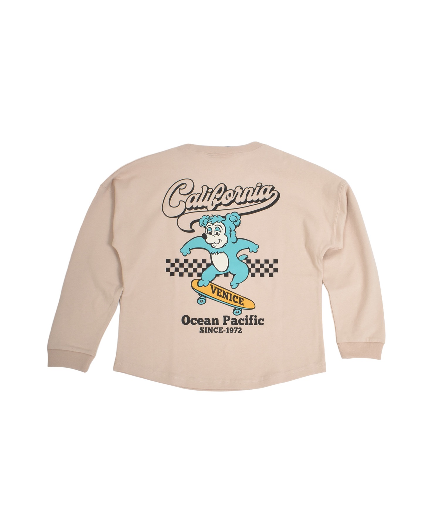 OP オーシャンパシフィック 長袖 Tシャツ ロンT キッズ ジュニア 子供 バックプリント 585071(BE-130cm)