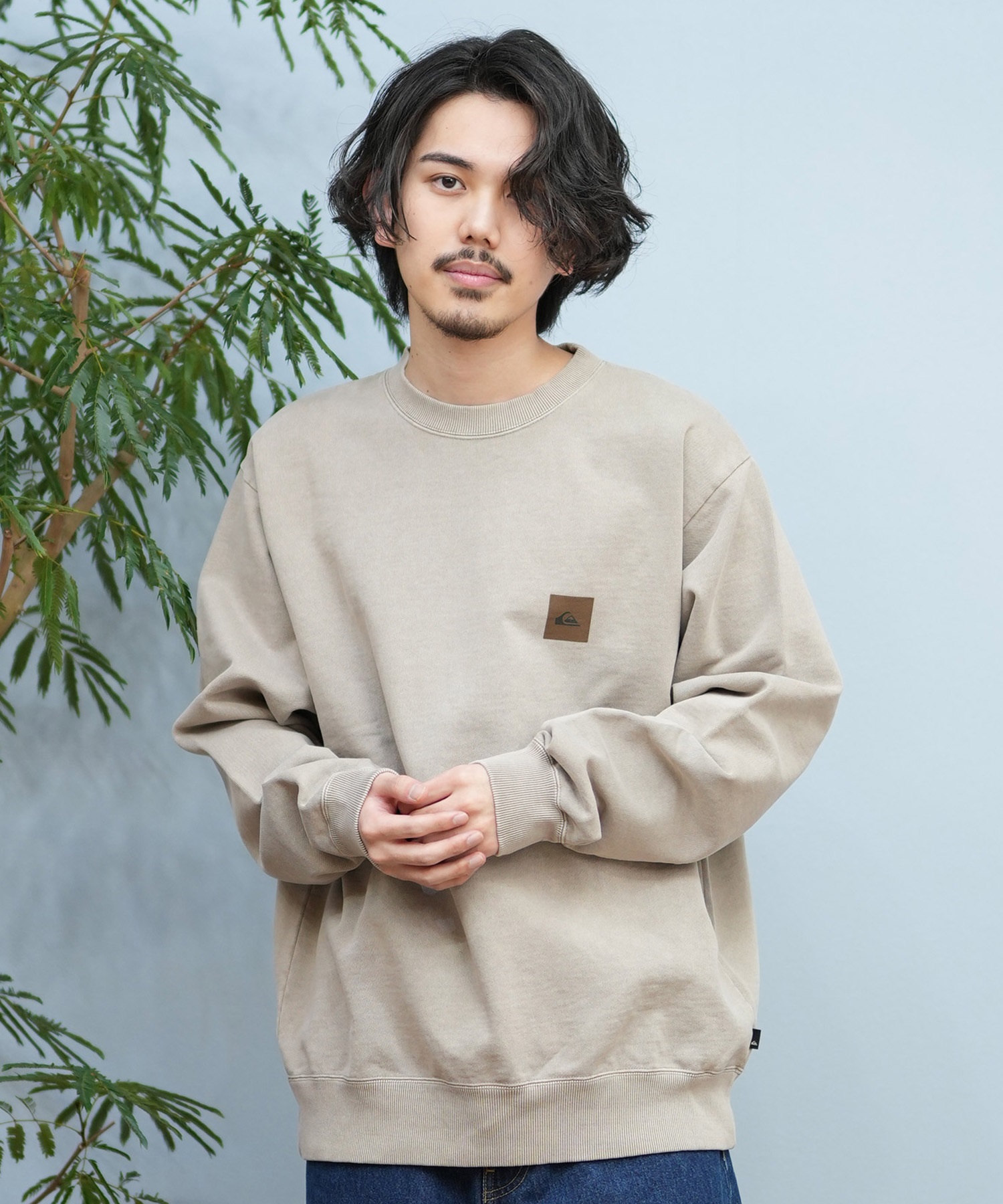 QUIKSILVER クイックシルバー トレーナー メンズ クルーネック スウェット バックプリント QS BOX CREW QPO251611M ムラサキスポーツ限定(BLK-M)