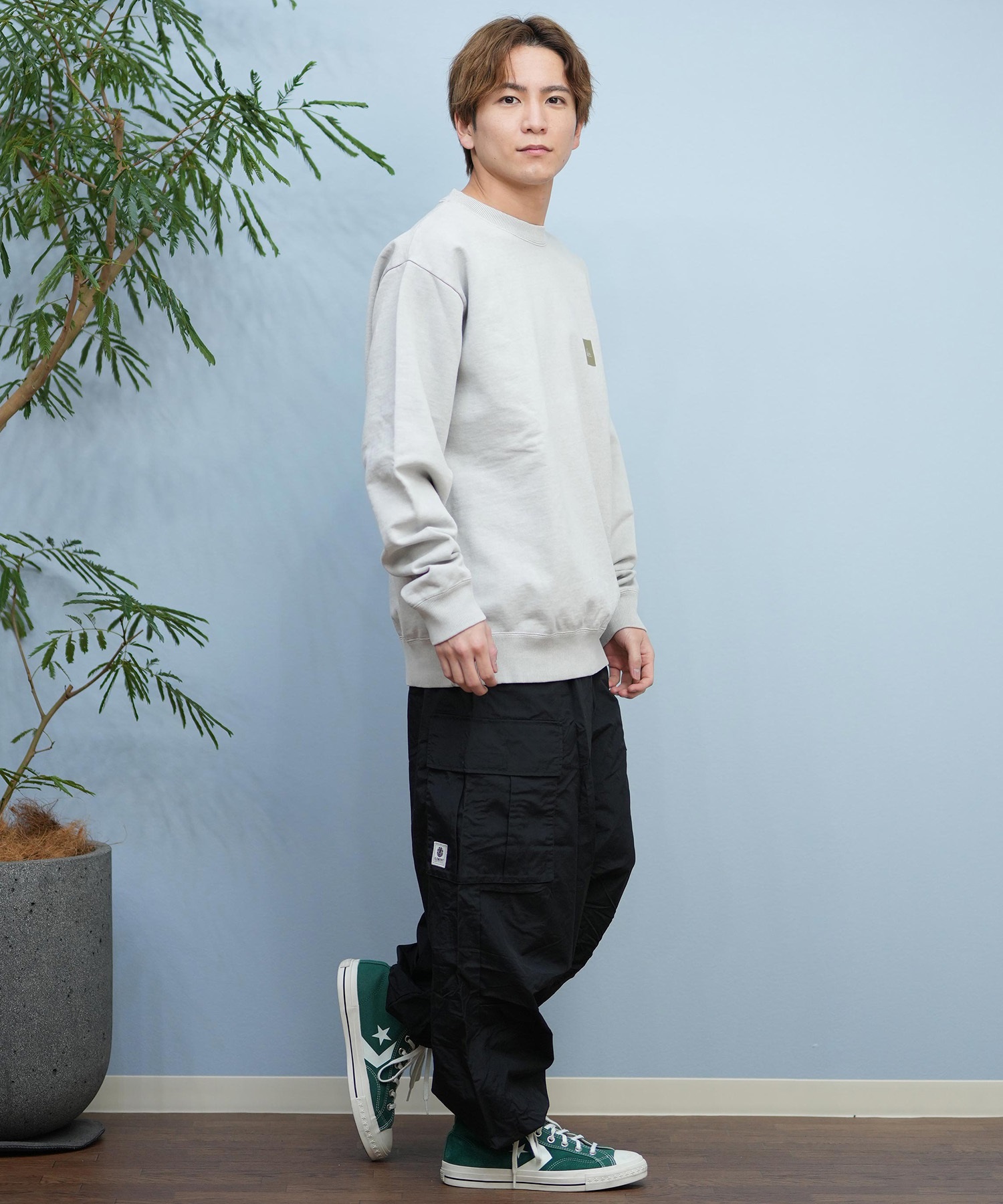 QUIKSILVER クイックシルバー トレーナー メンズ クルーネック スウェット バックプリント QS BOX CREW QPO251611M ムラサキスポーツ限定(BLK-M)