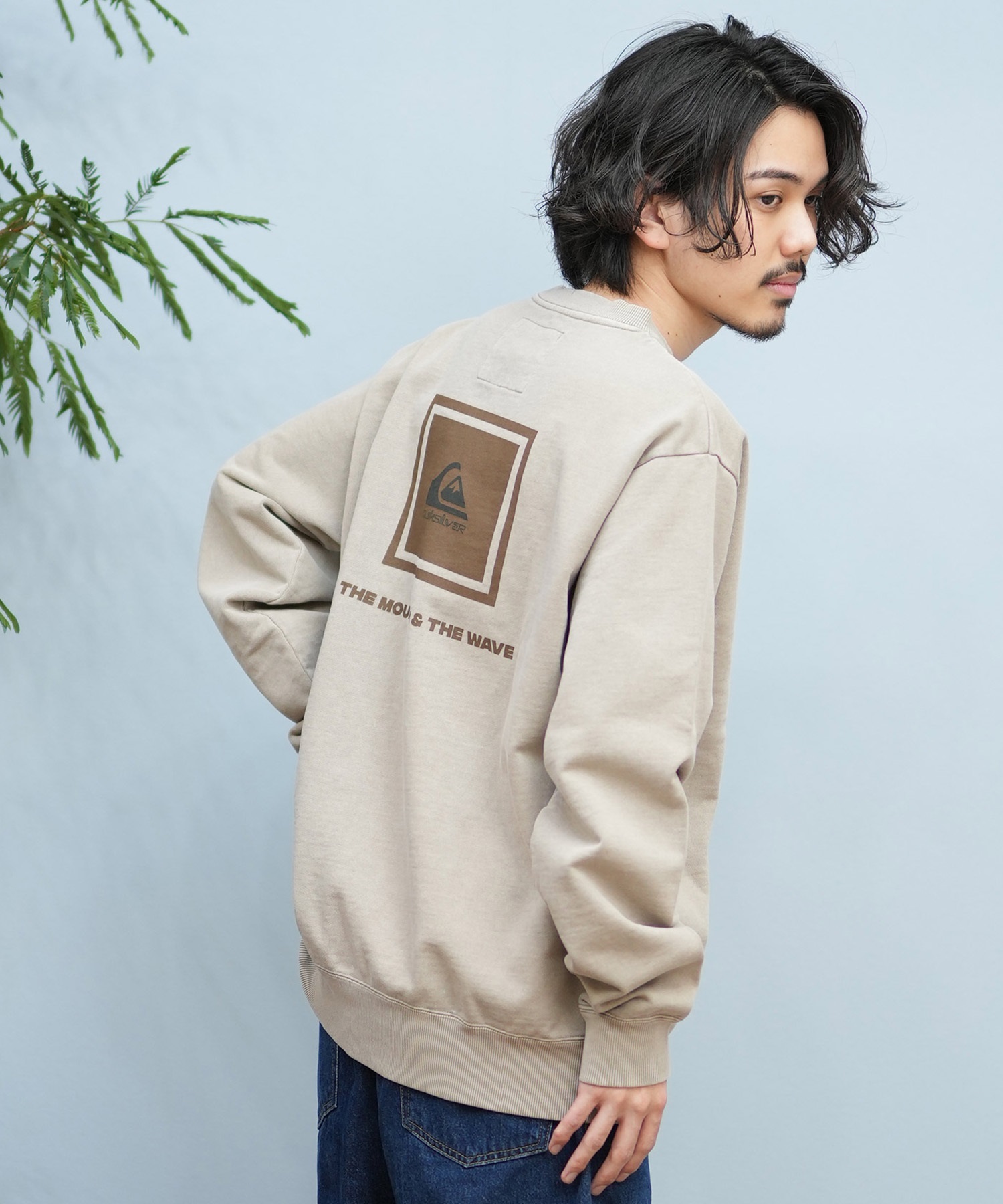 QUIKSILVER クイックシルバー トレーナー メンズ クルーネック スウェット バックプリント QS BOX CREW QPO251611M ムラサキスポーツ限定(BLK-M)