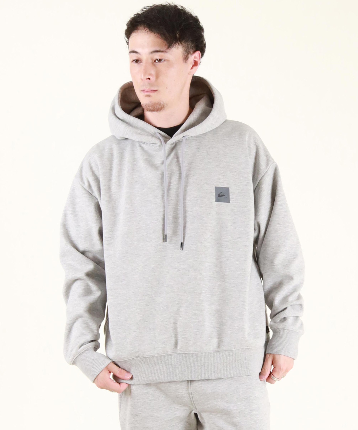 QUIKSILVER クイックシルバー プルオーバー パーカー メンズ スウェット フーディー バックプリント 防風 撥水 セットアップ対応 QPO254603M ムラサキスポーツ限定(BLK-M)