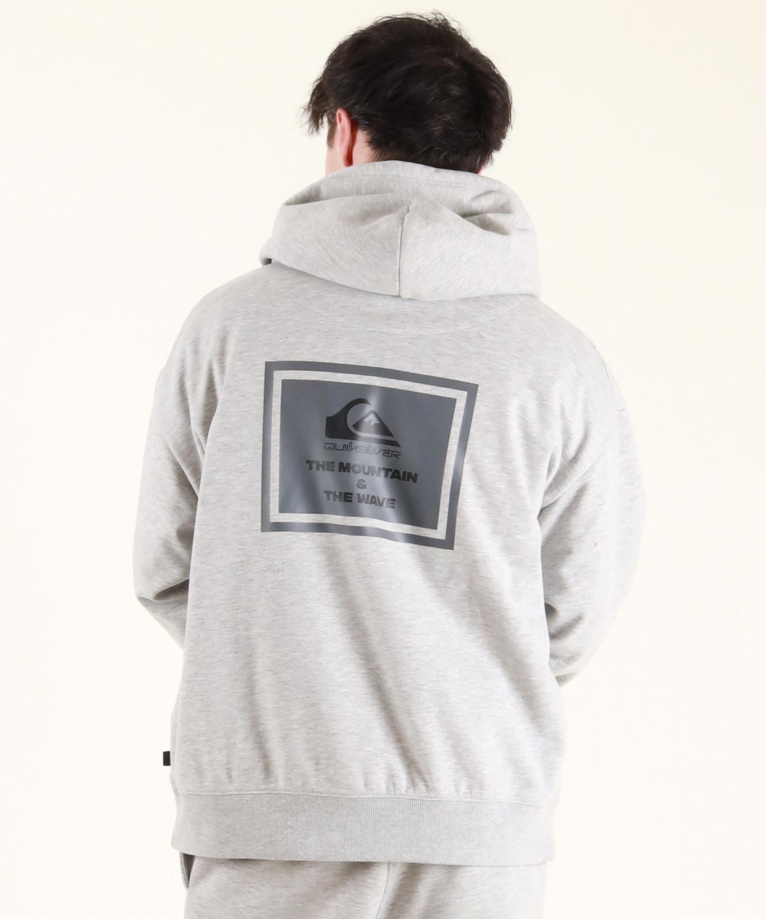 QUIKSILVER クイックシルバー プルオーバー パーカー メンズ スウェット フーディー バックプリント 防風 撥水 セットアップ対応 QPO254603M ムラサキスポーツ限定(BLK-M)