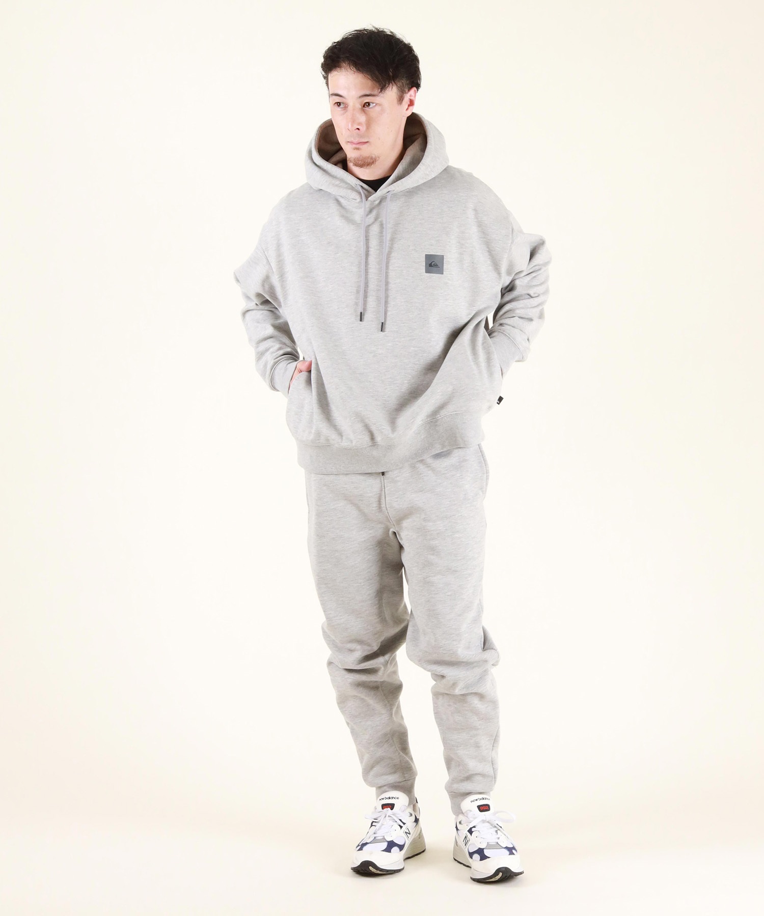 QUIKSILVER クイックシルバー プルオーバー パーカー メンズ スウェット フーディー バックプリント 防風 撥水 セットアップ対応 QPO254603M ムラサキスポーツ限定(BLK-M)