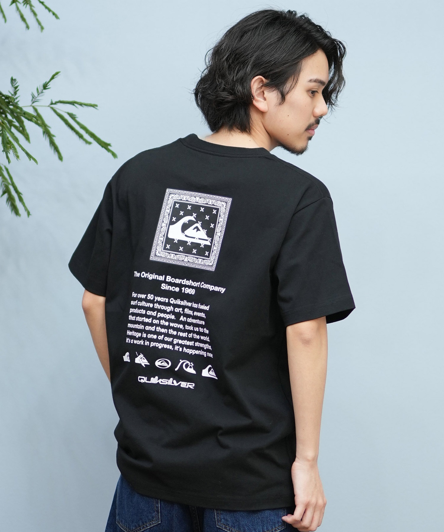 QUIKSILVER クイックシルバー 半袖 Tシャツ メンズ バックプリント