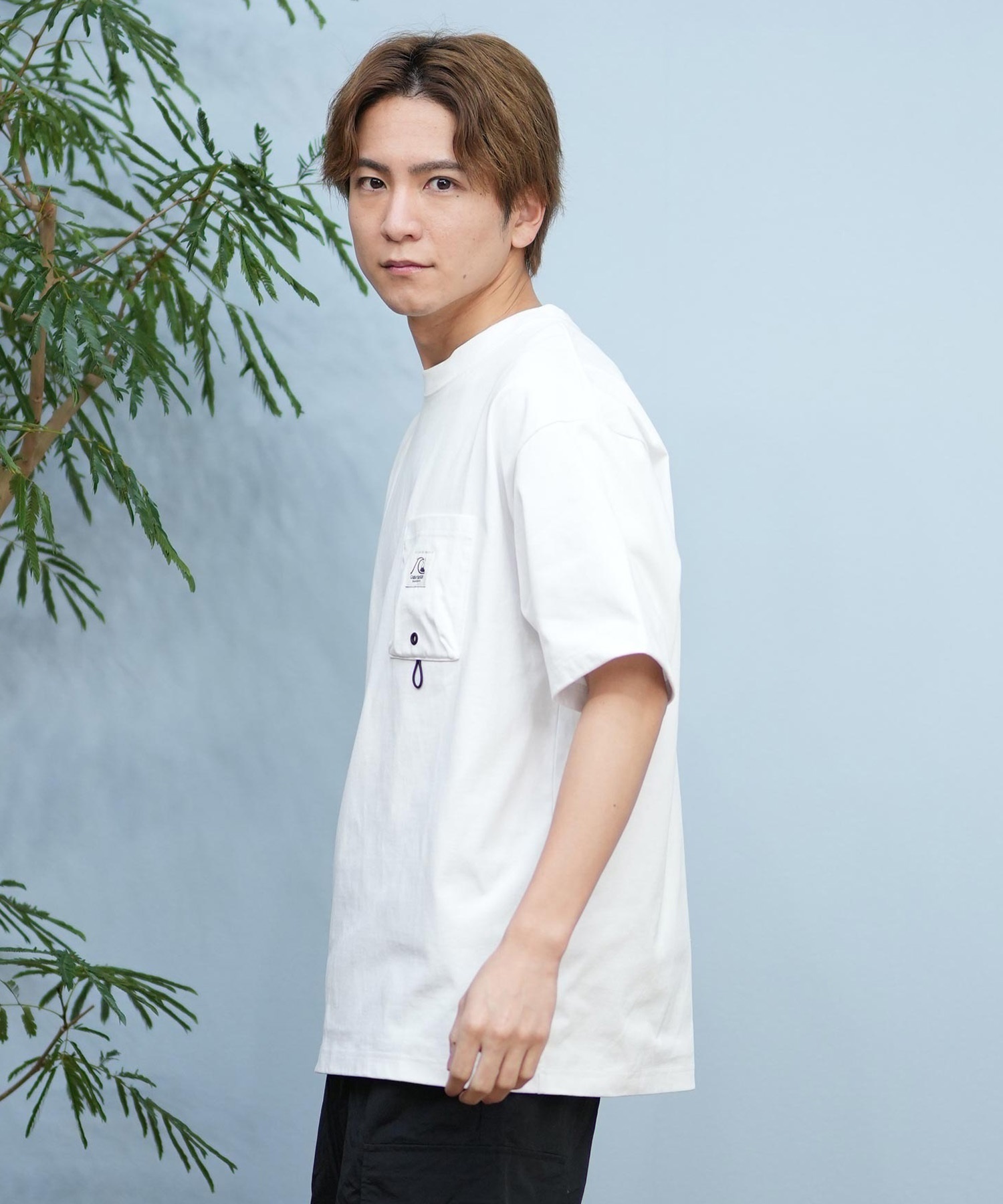 ミルクティー QUIKSILVER クイックシルバー 半袖 Tシャツ メンズ ポケT ワン